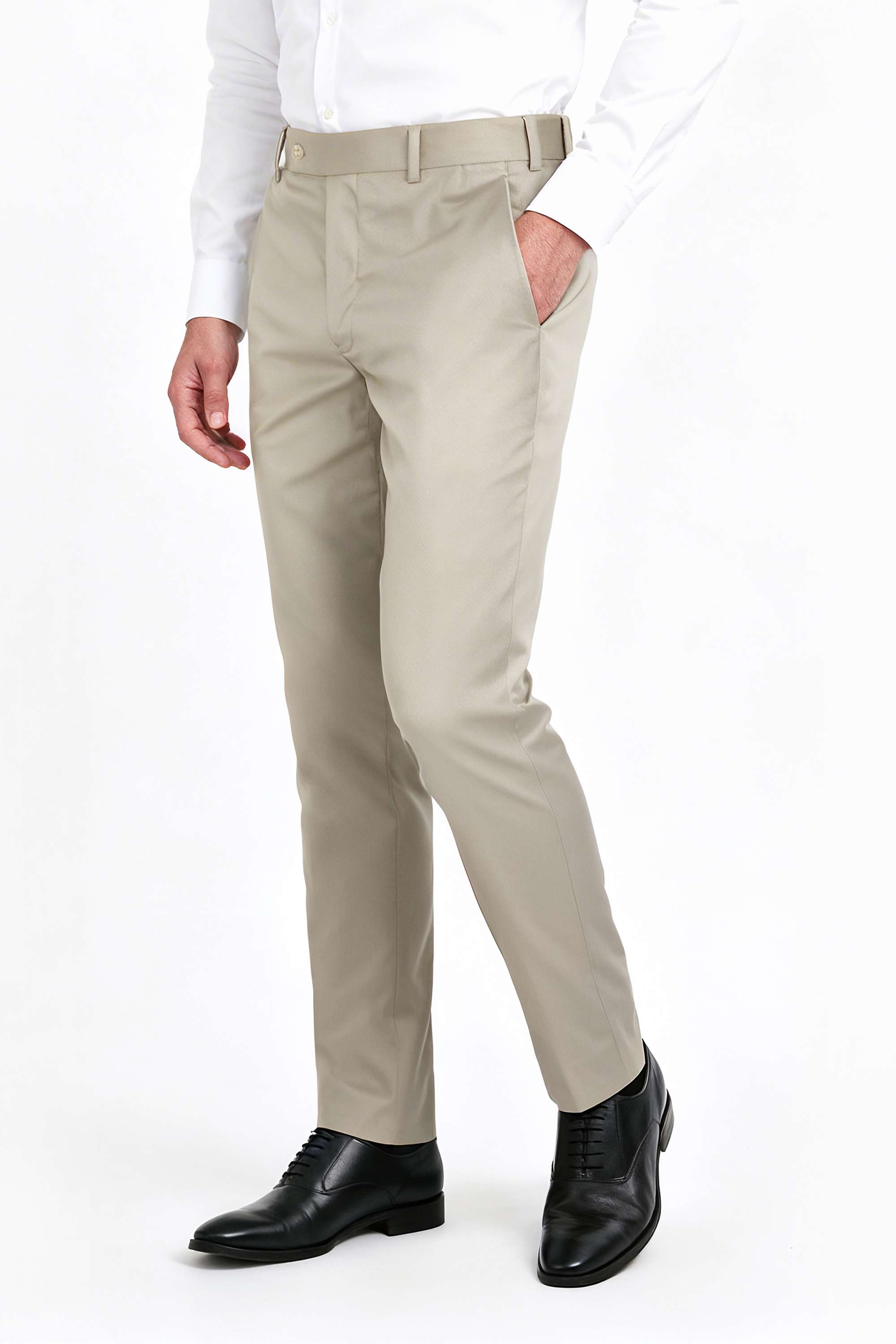 Solid-Blended-Fabric-Slim-Fit-Men-s-Trousers