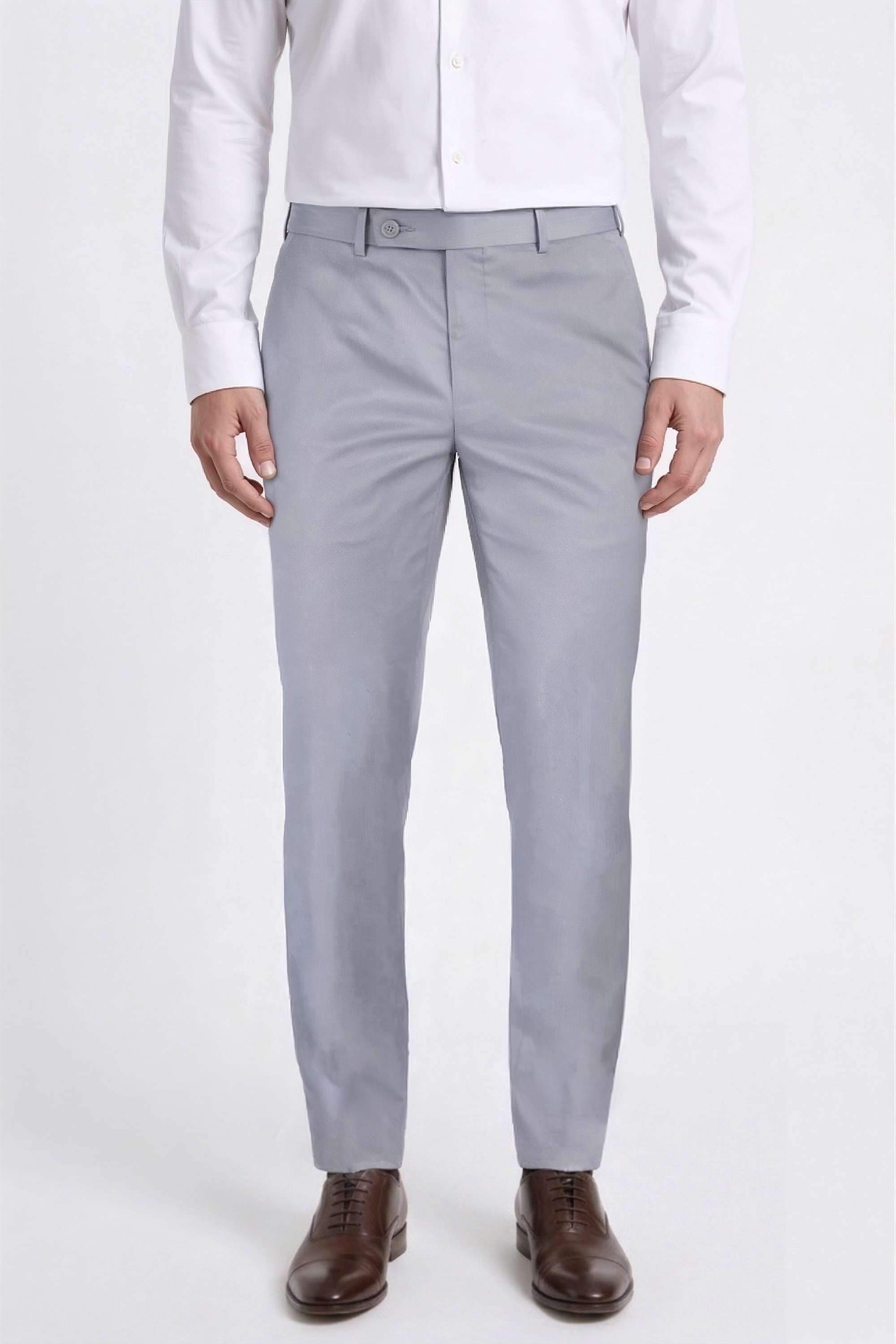 Solid-Blended-Fabric-Slim-Fit-Men-Trousers