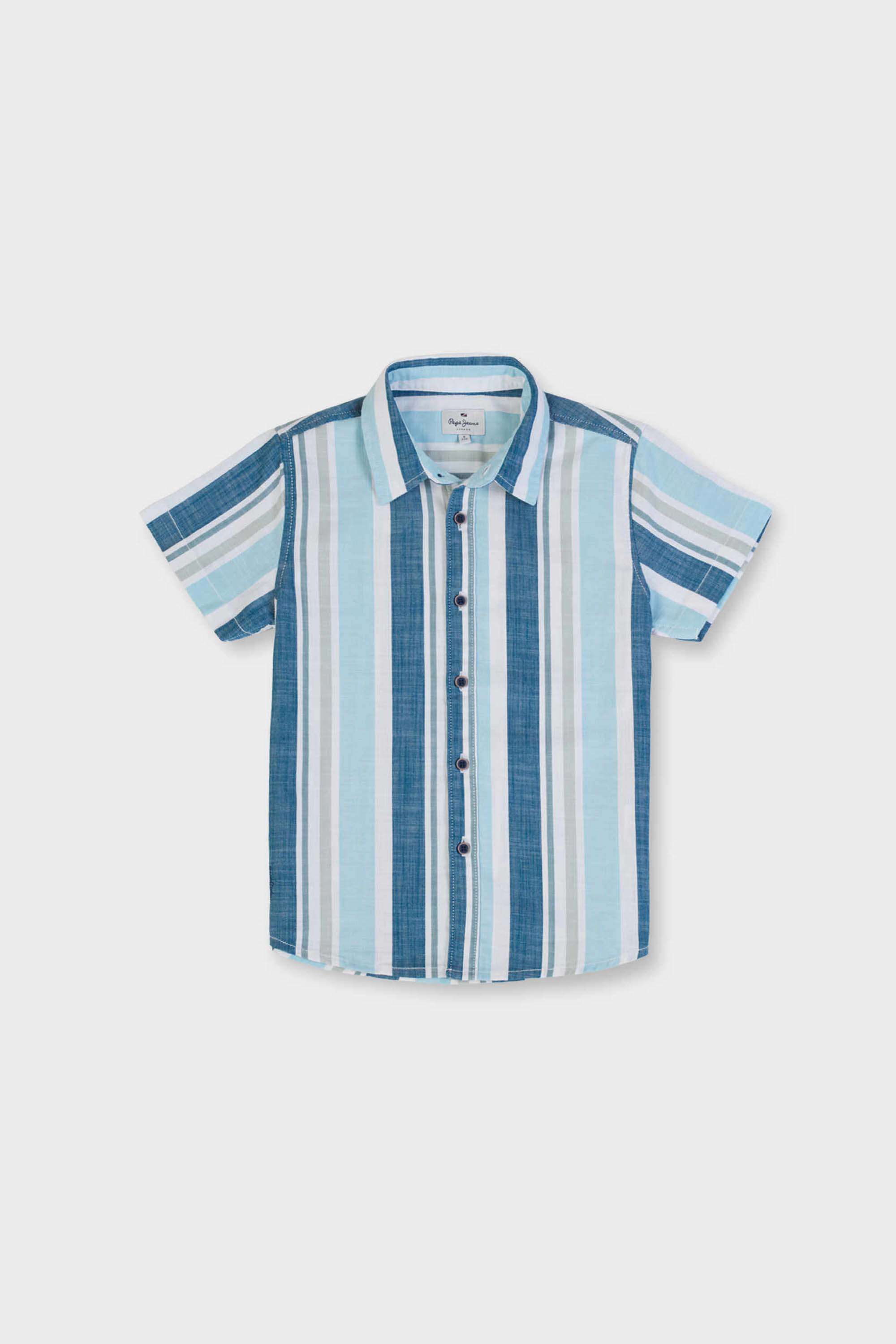 Solid-Blended-Fabric-Classic-Collar-Boys-Shirt