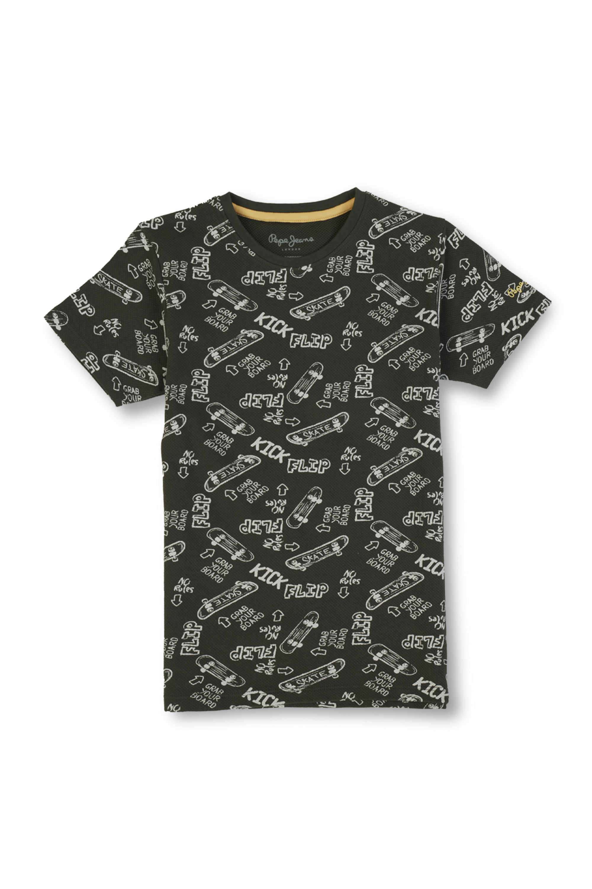 Printed-Blended-Fabric-Round-Neck-Boys-T-Shirt