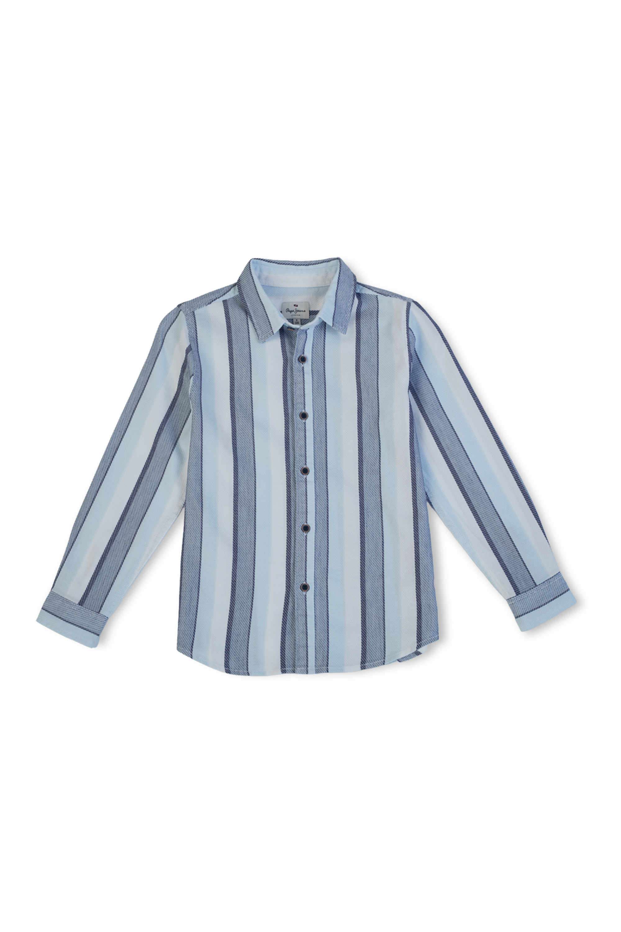 Stripes-Blended-Fabric-Classic-Collar-Boys-Shirt
