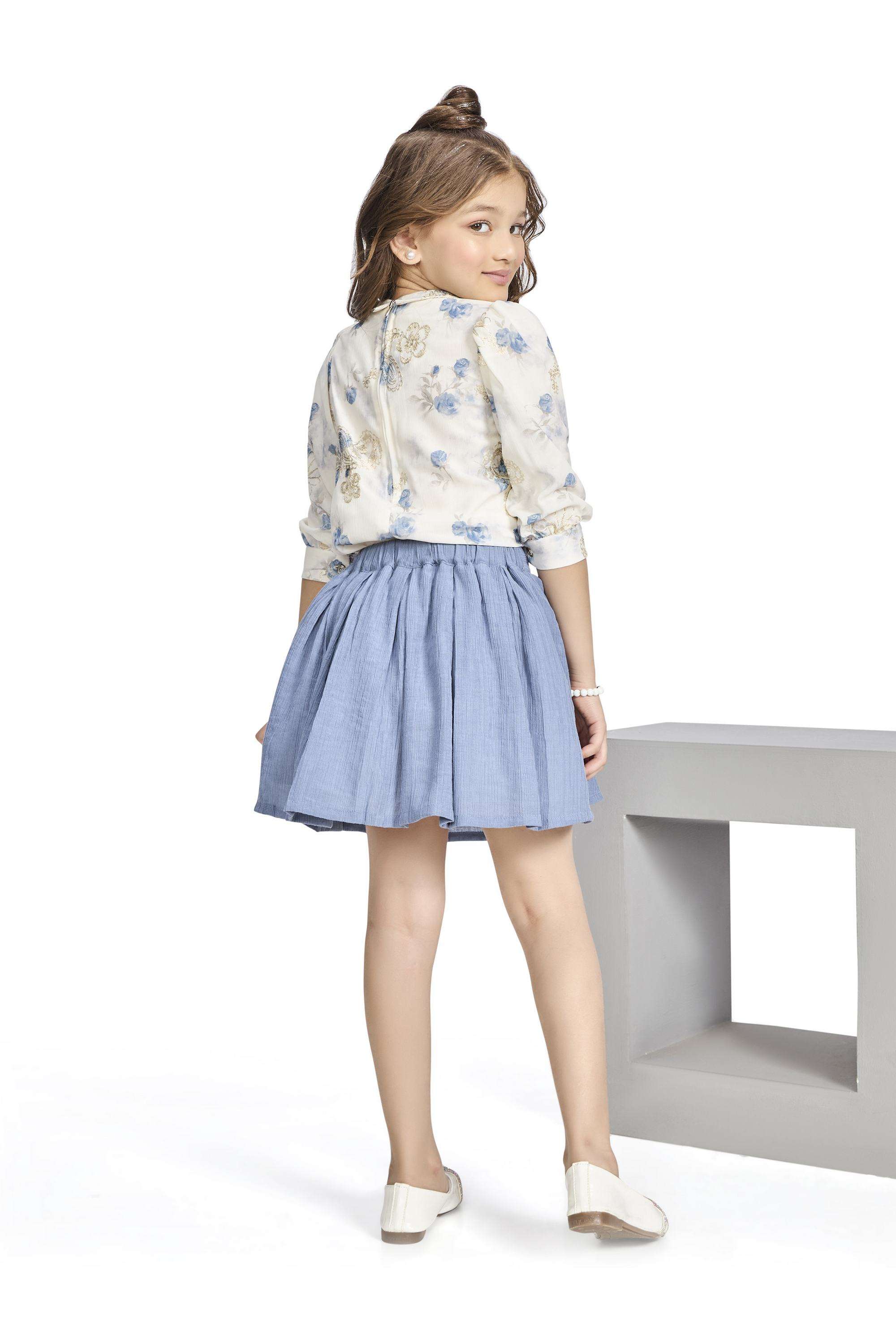 Embroidered-Polyester-Collared-Girls-Festive-Wear-Skirt-&-Top