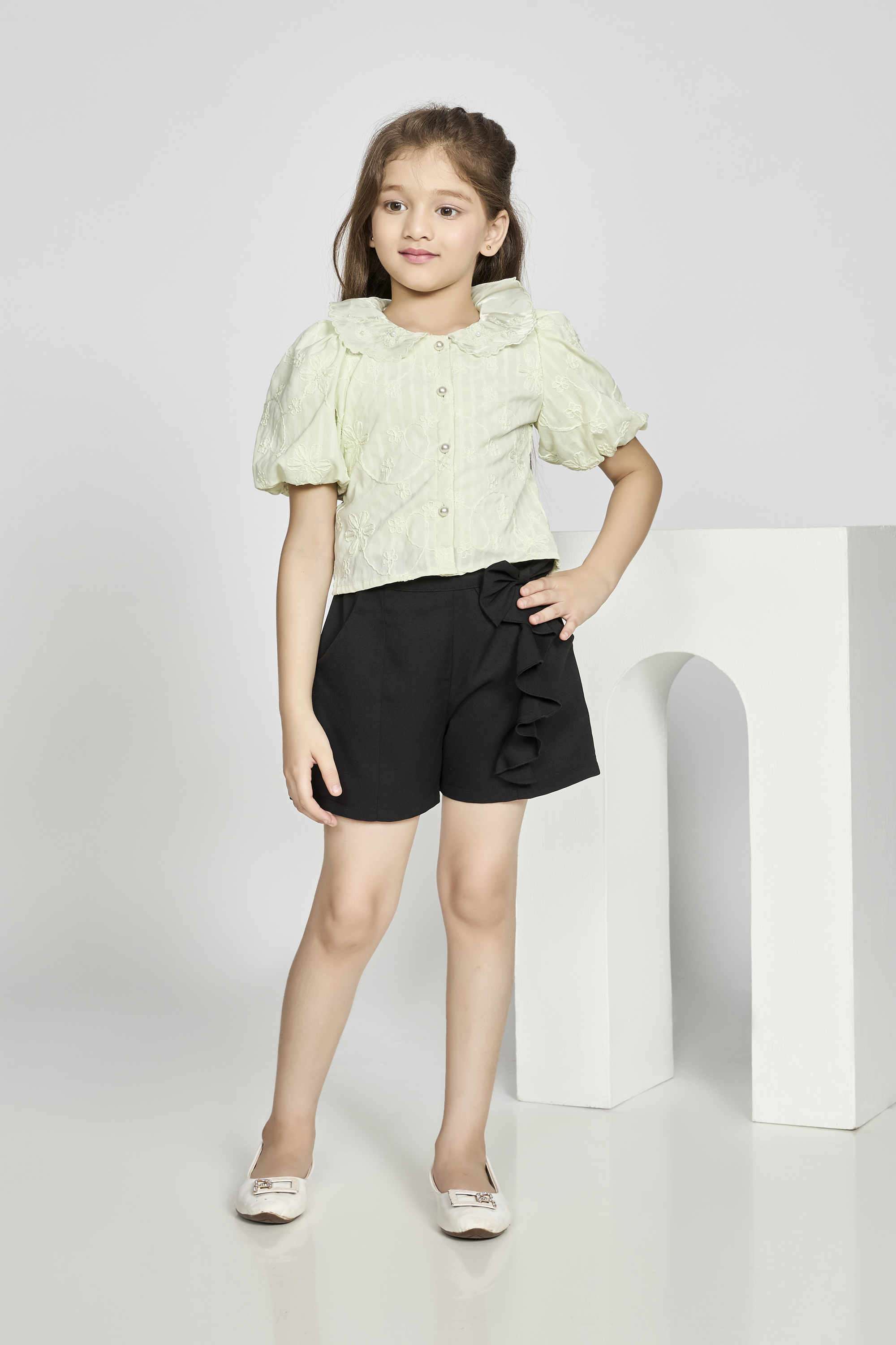 Embroidered-Polyester-Collared-Girls-Top
