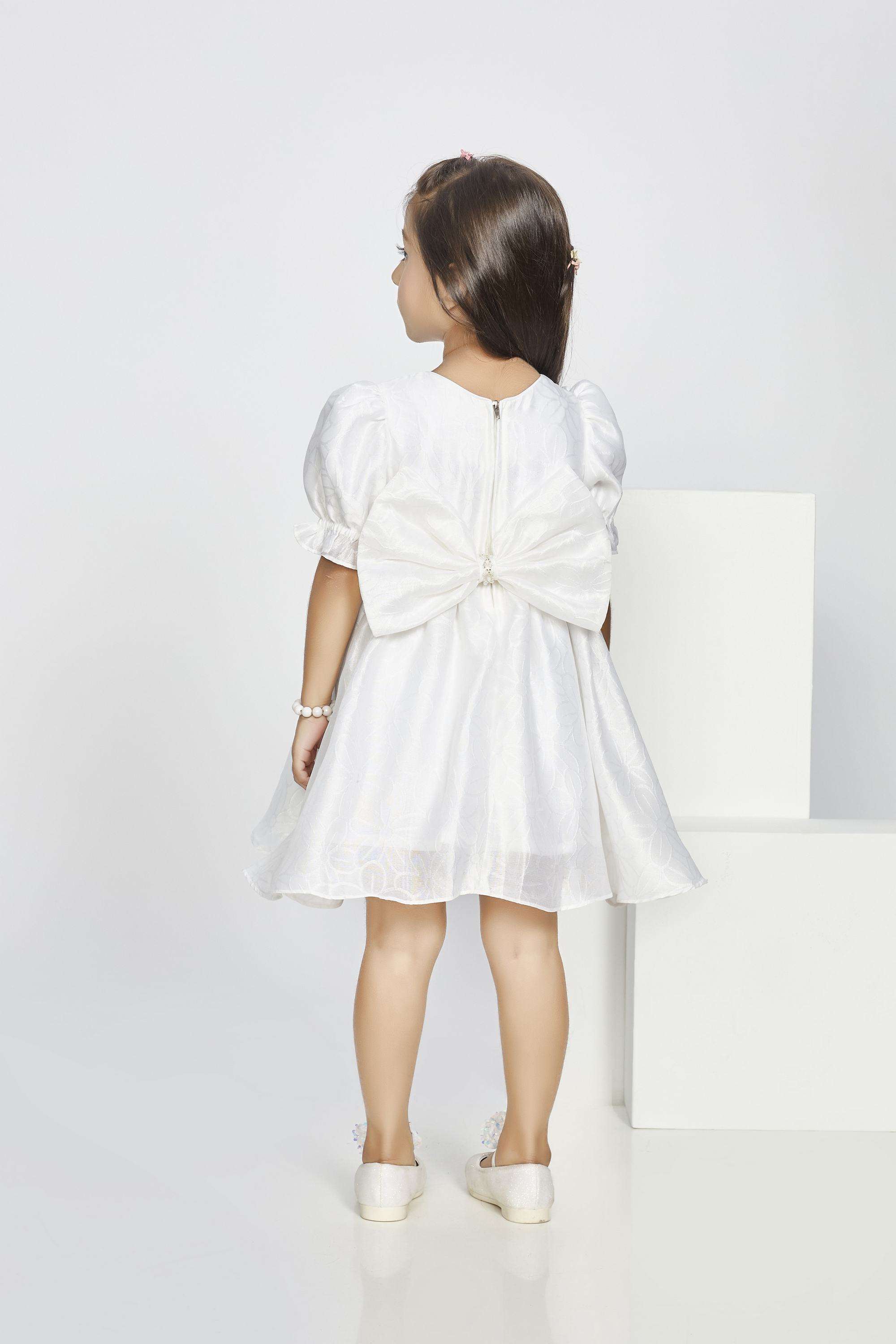 Solid-Polyester-Round-Neck-Girls-Party-Wear-Dress