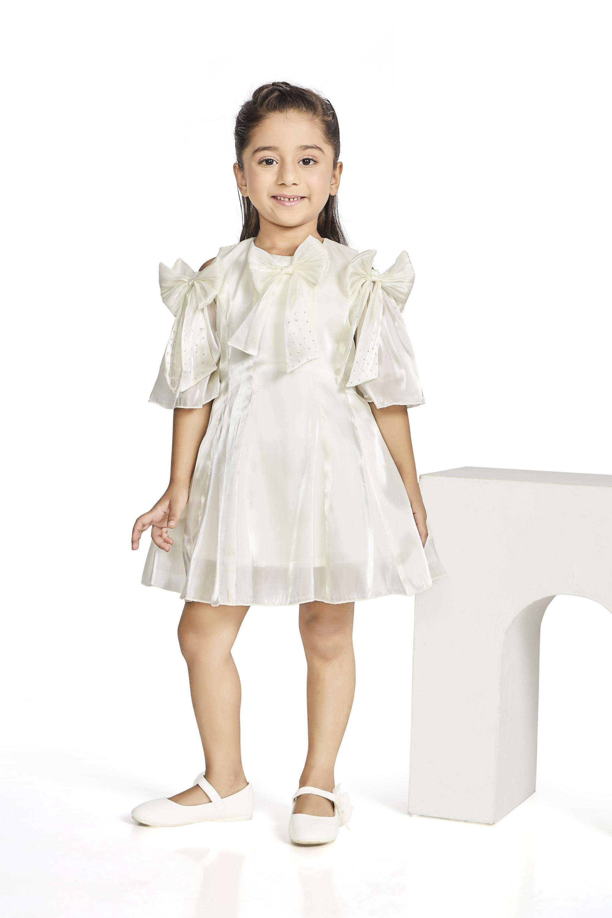 Solid-Polyester-Square-Neck-Girls-Party-Wear-Dress