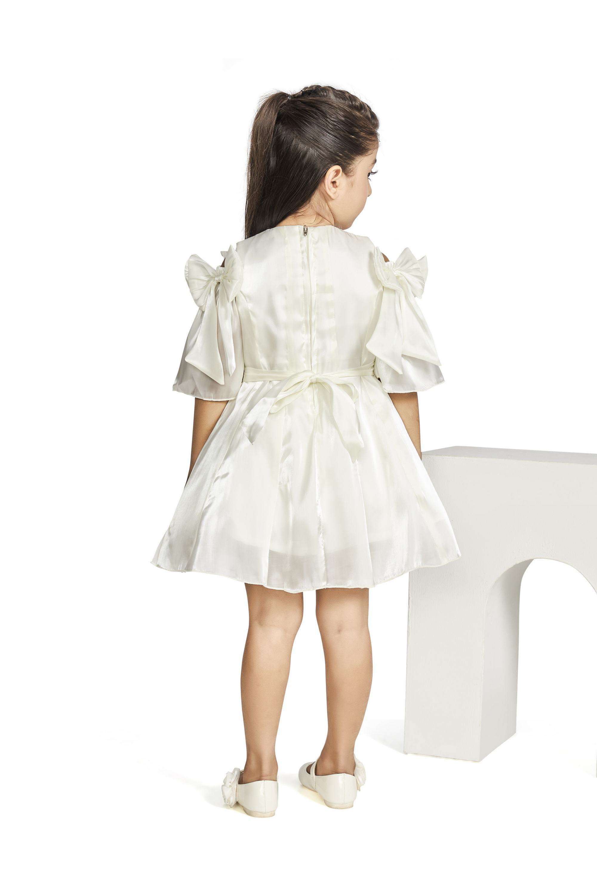 Solid-Polyester-Square-Neck-Girls-Party-Wear-Dress