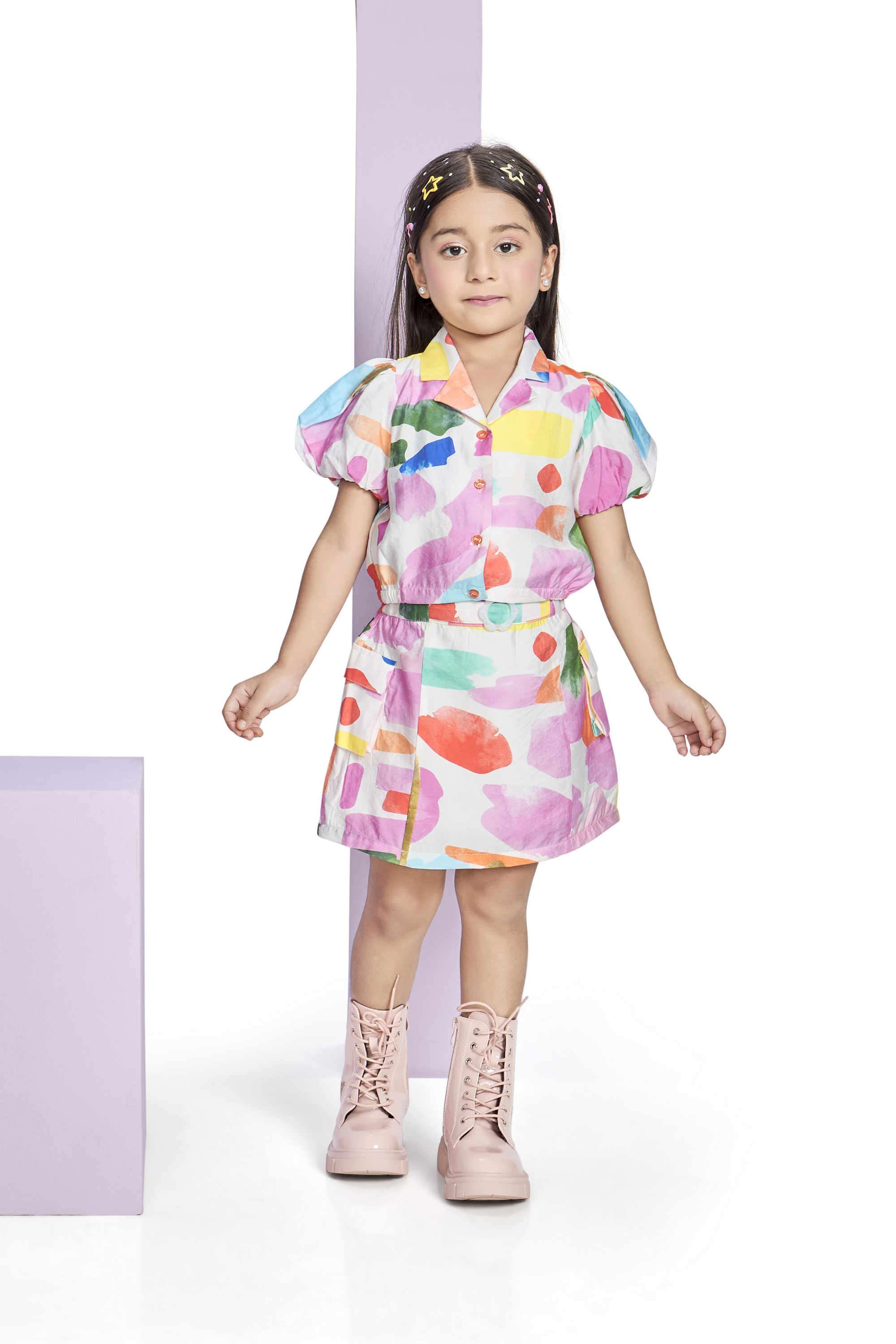 Printed-Polyester-Mid-Thigh-Girls-Skirt-With-Top