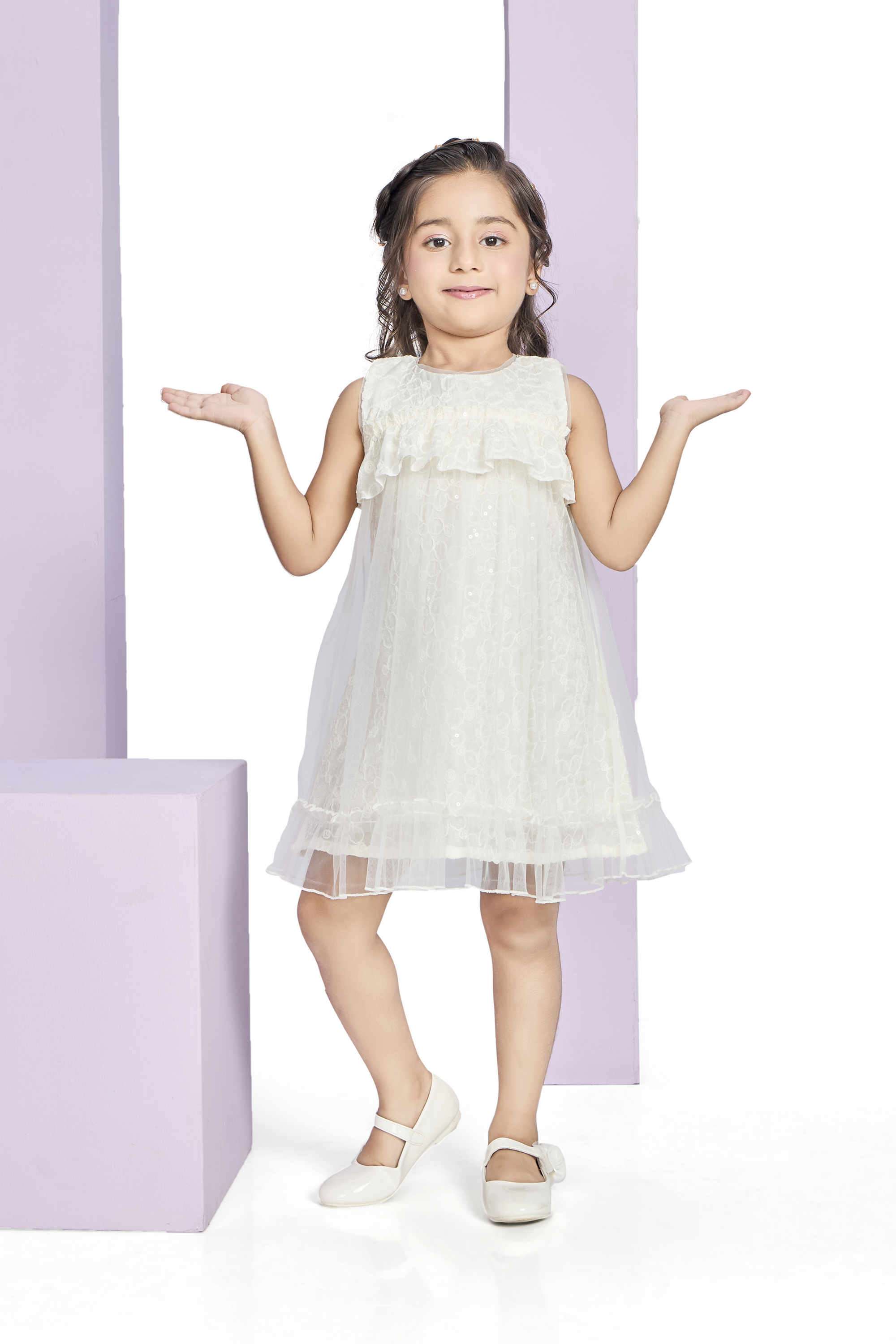 Embroidered-Nylon-Round-Neck-Girls-Party-Wear-Dress