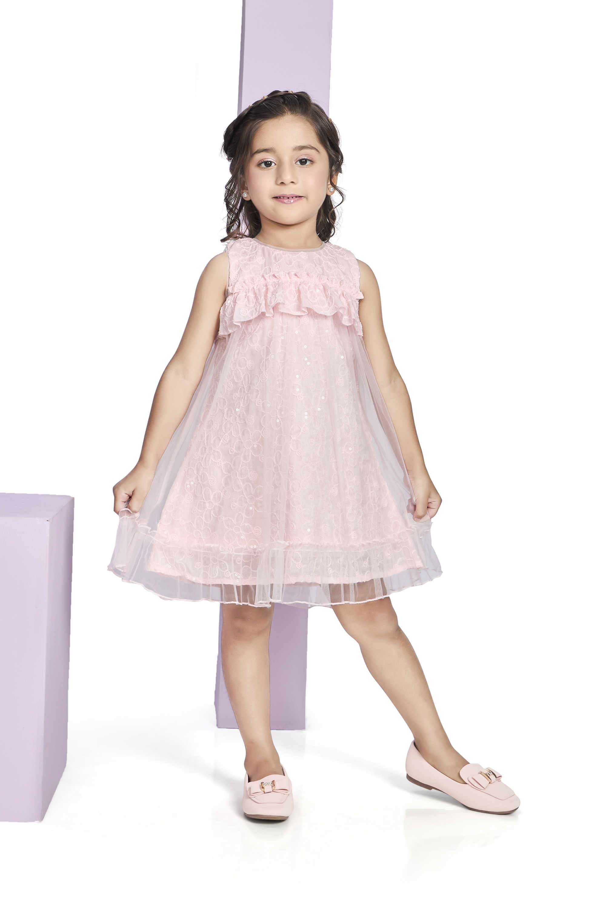 Embroidered-Nylon-Round-Neck-Girls-Party-Wear-Dress