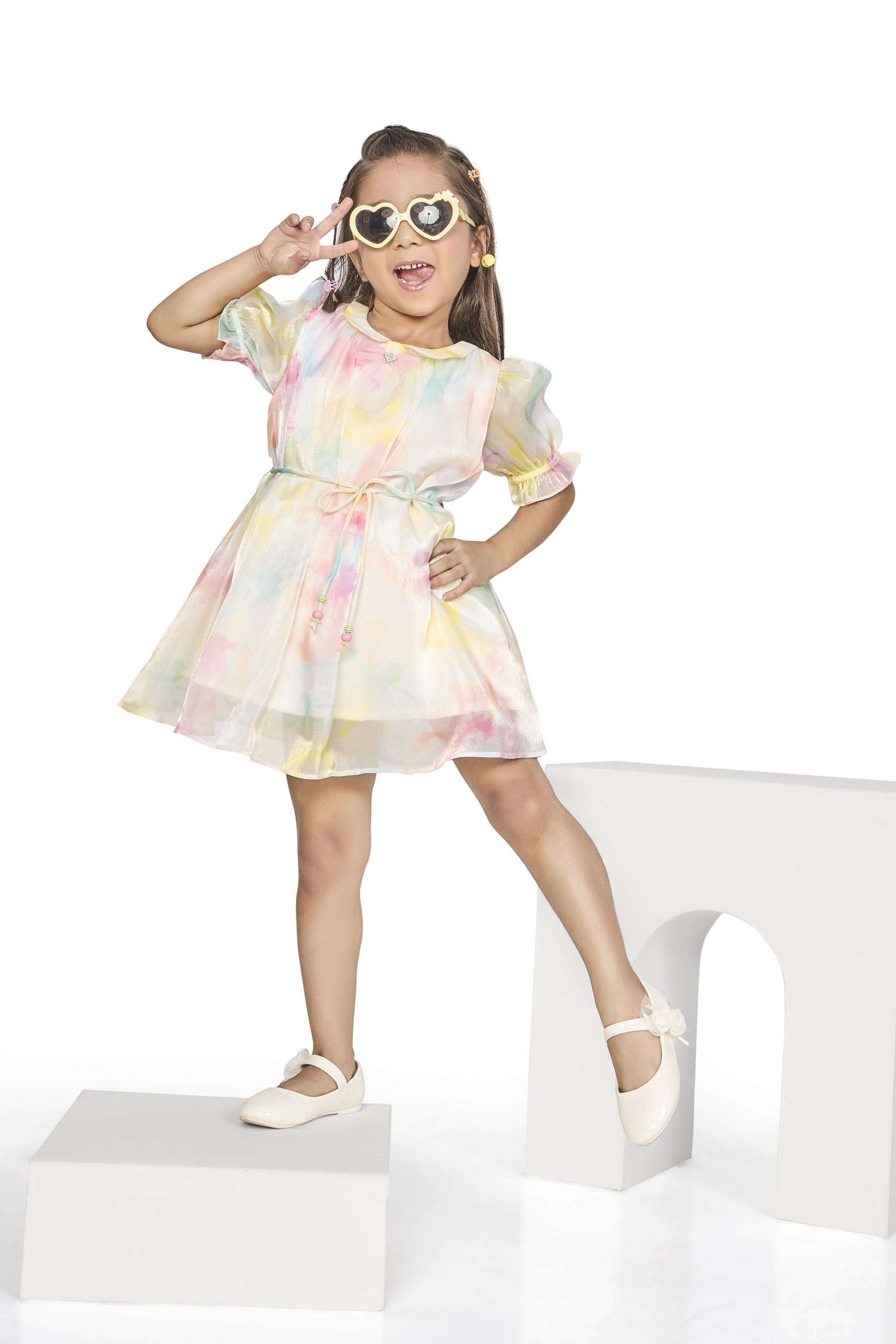 Printed-Polyester-Collared-Girls-Casual-Wear-Dress