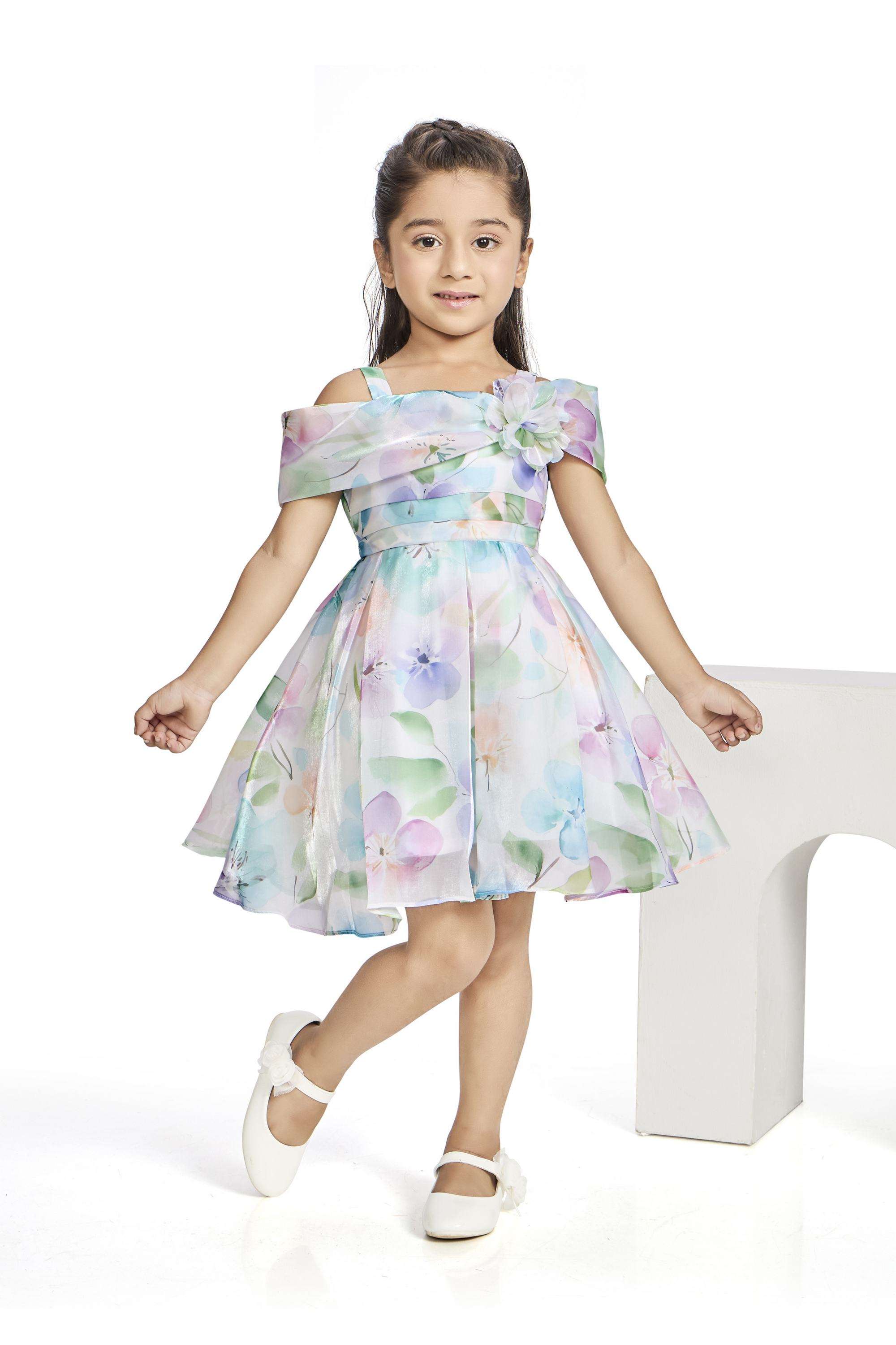 Floral-Polyester-Square-Neck-Girls-Party-Wear-Dress
