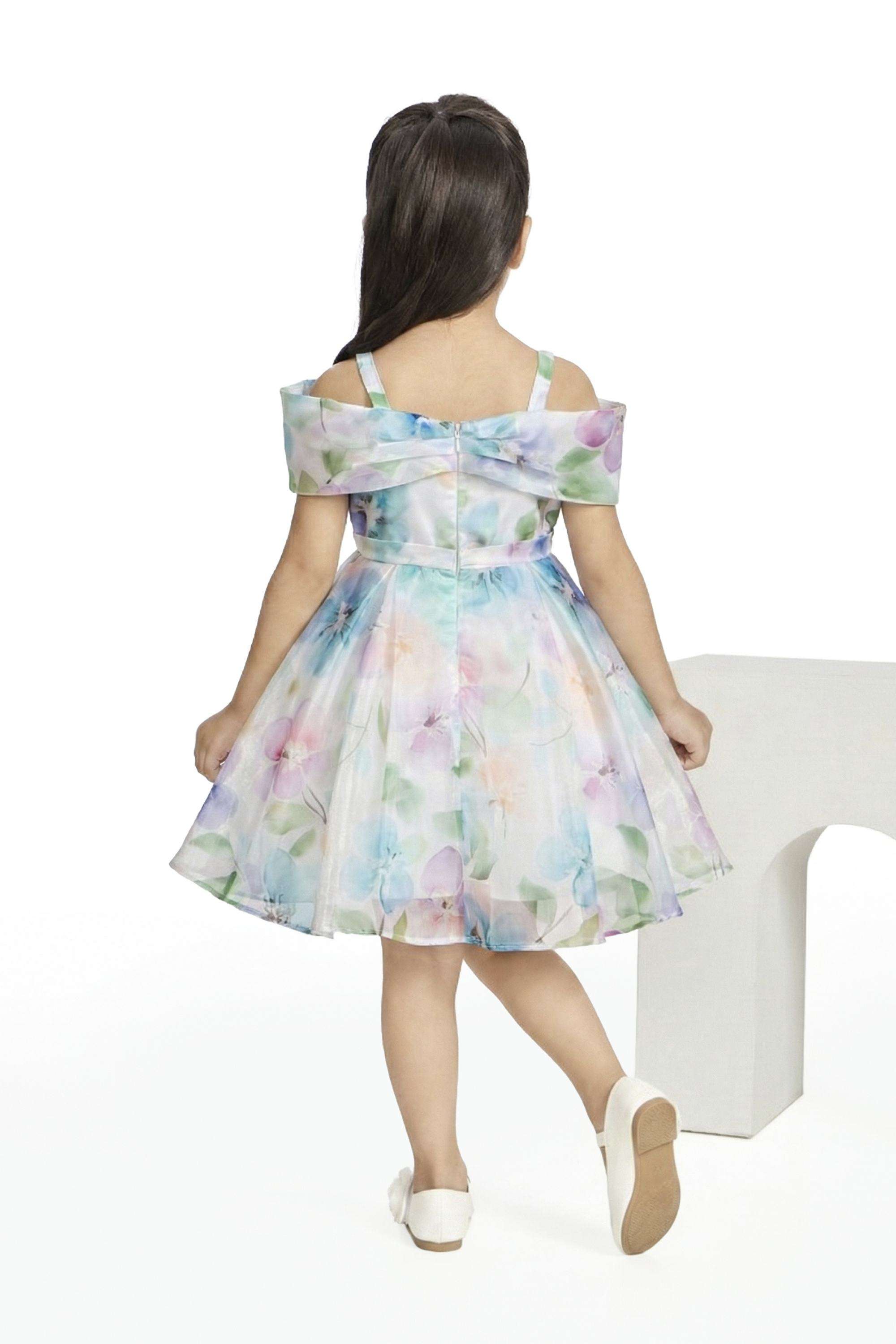 Floral-Polyester-Square-Neck-Girls-Party-Wear-Dress
