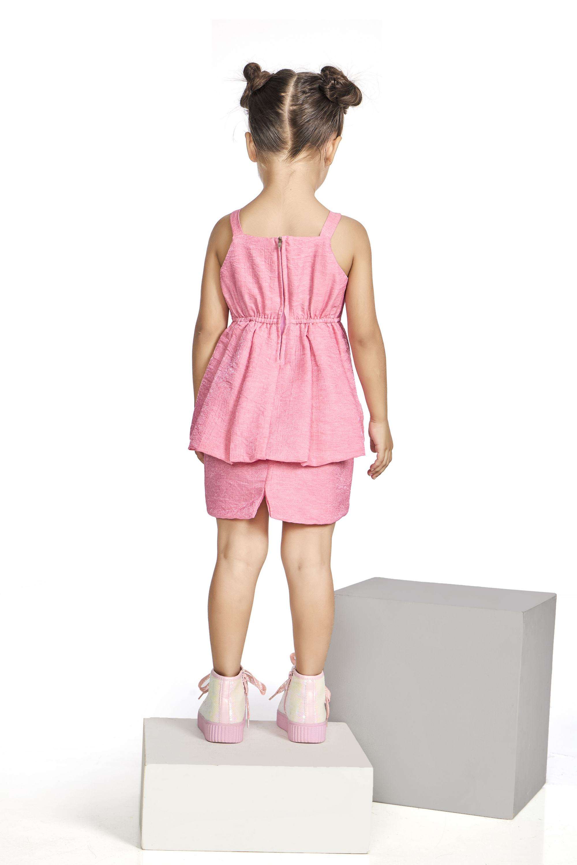 Solid-Polyester-Square-Neck-Girls-Party-Wear-Dress