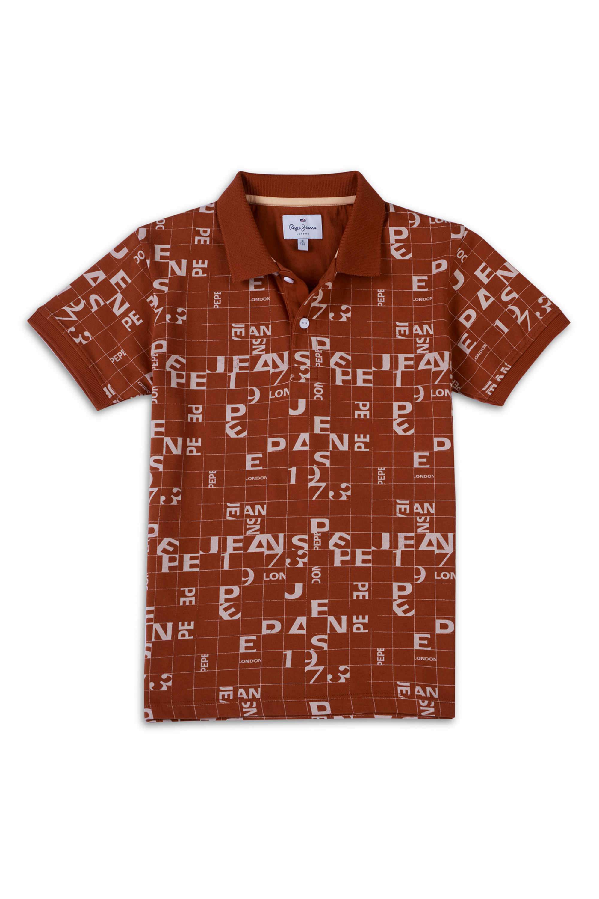 Printed-Blended-Fabric-Polo-Boys-T-Shirt