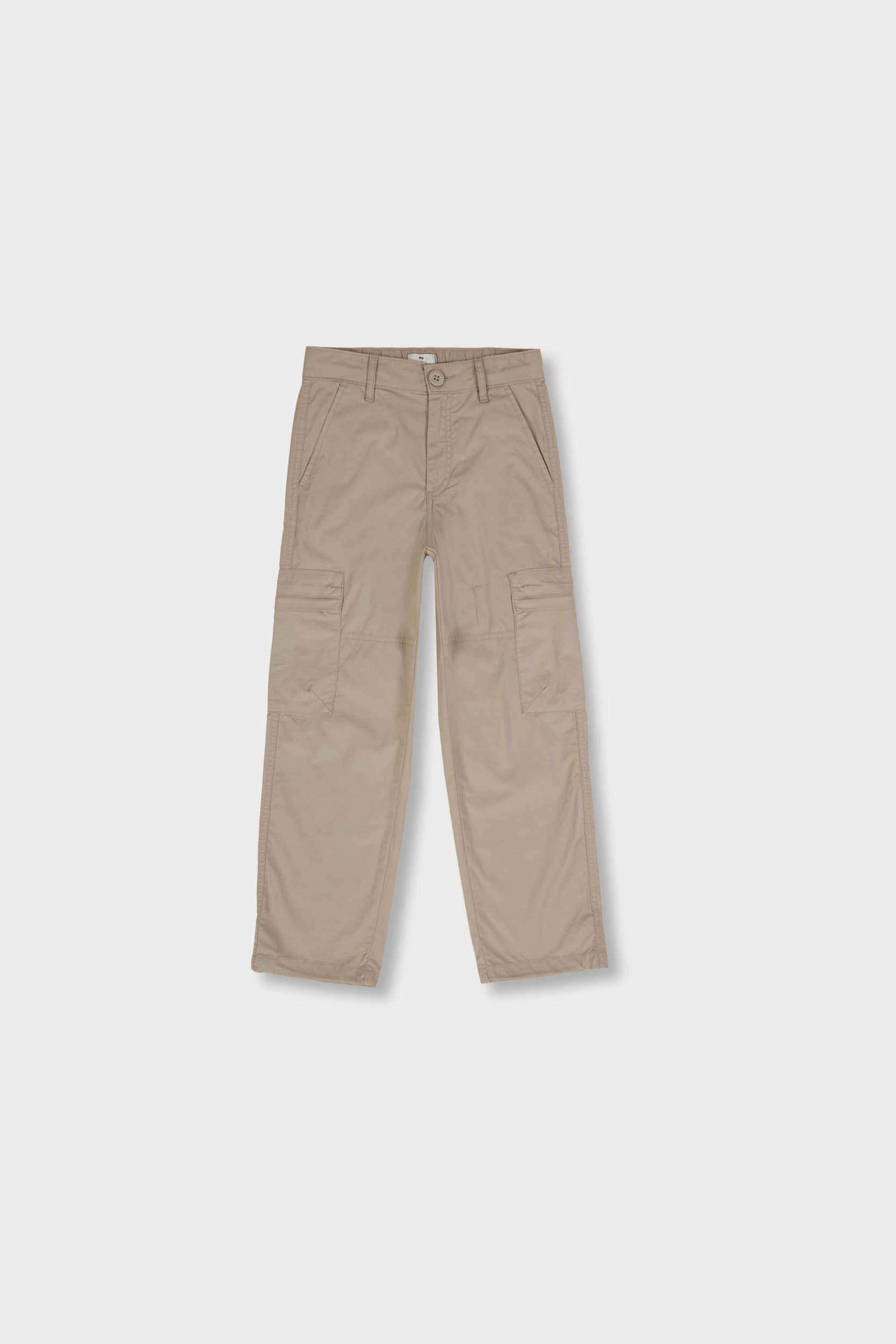 Solid-Blended-Fabric-Regular-Fit-Boys-Cargo-Pants