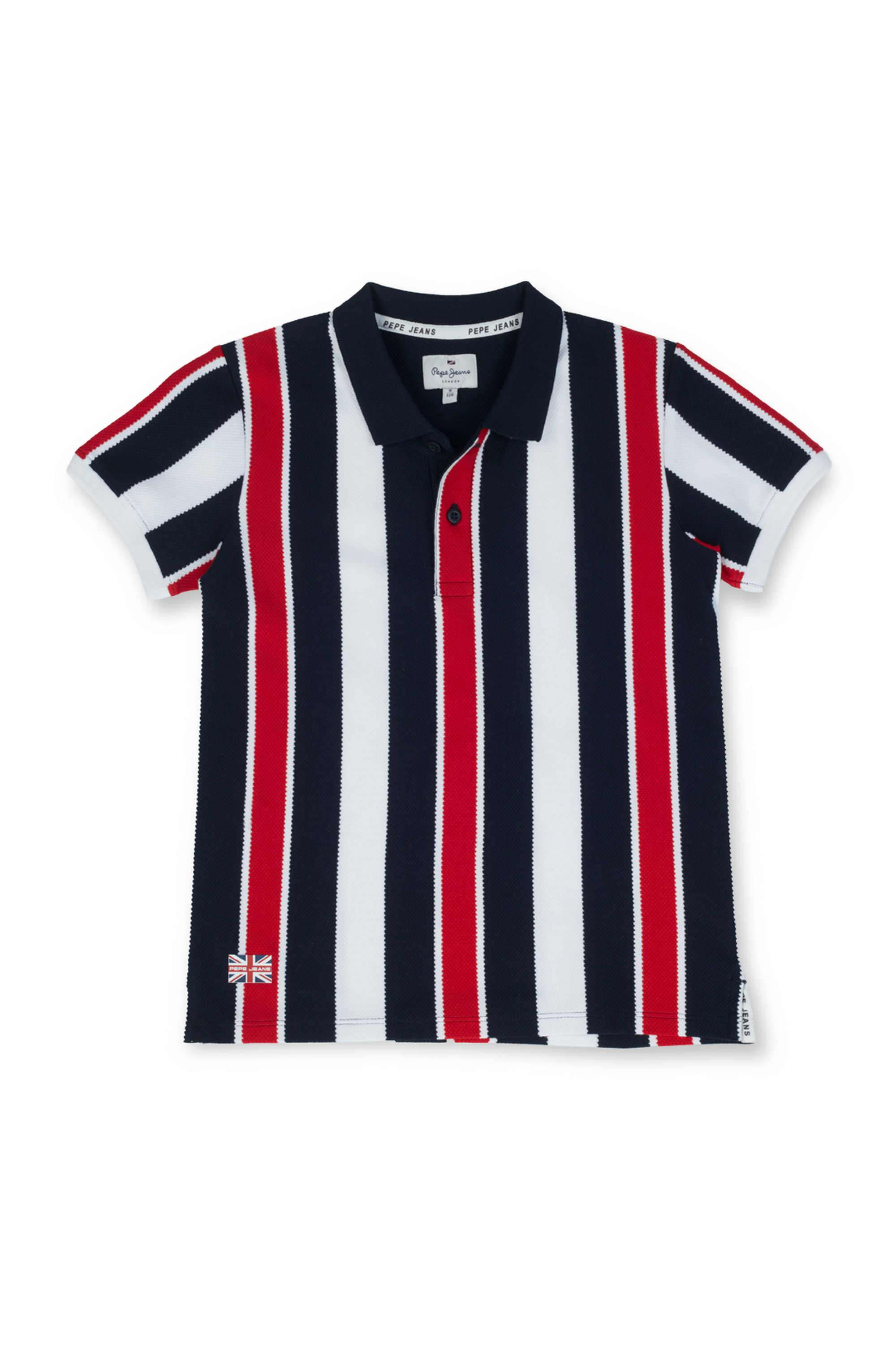 Stripes-Blended-Fabric-Round-Neck-Boys-T-Shirt