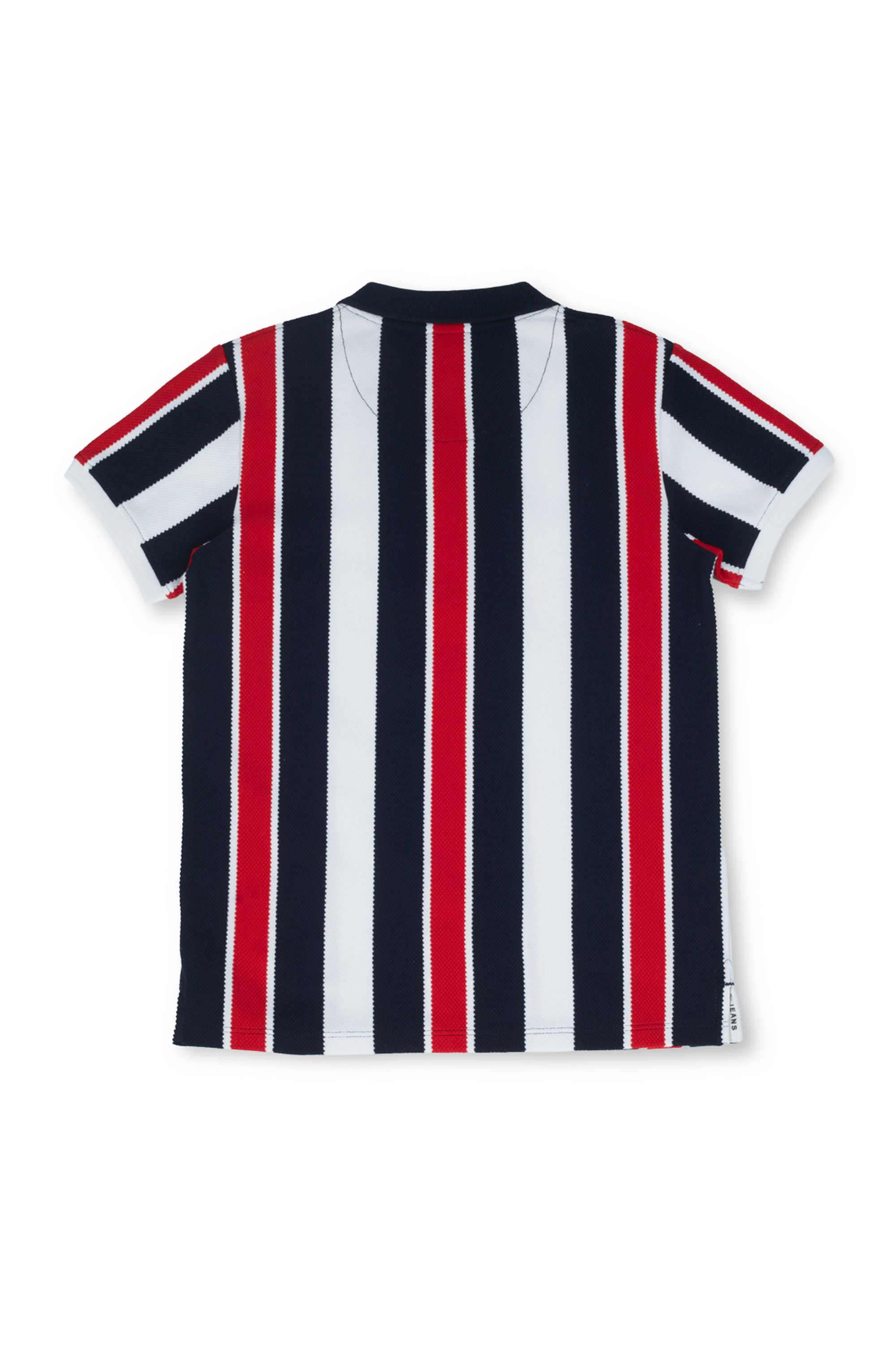 Stripes-Blended-Fabric-Round-Neck-Boys-T-Shirt