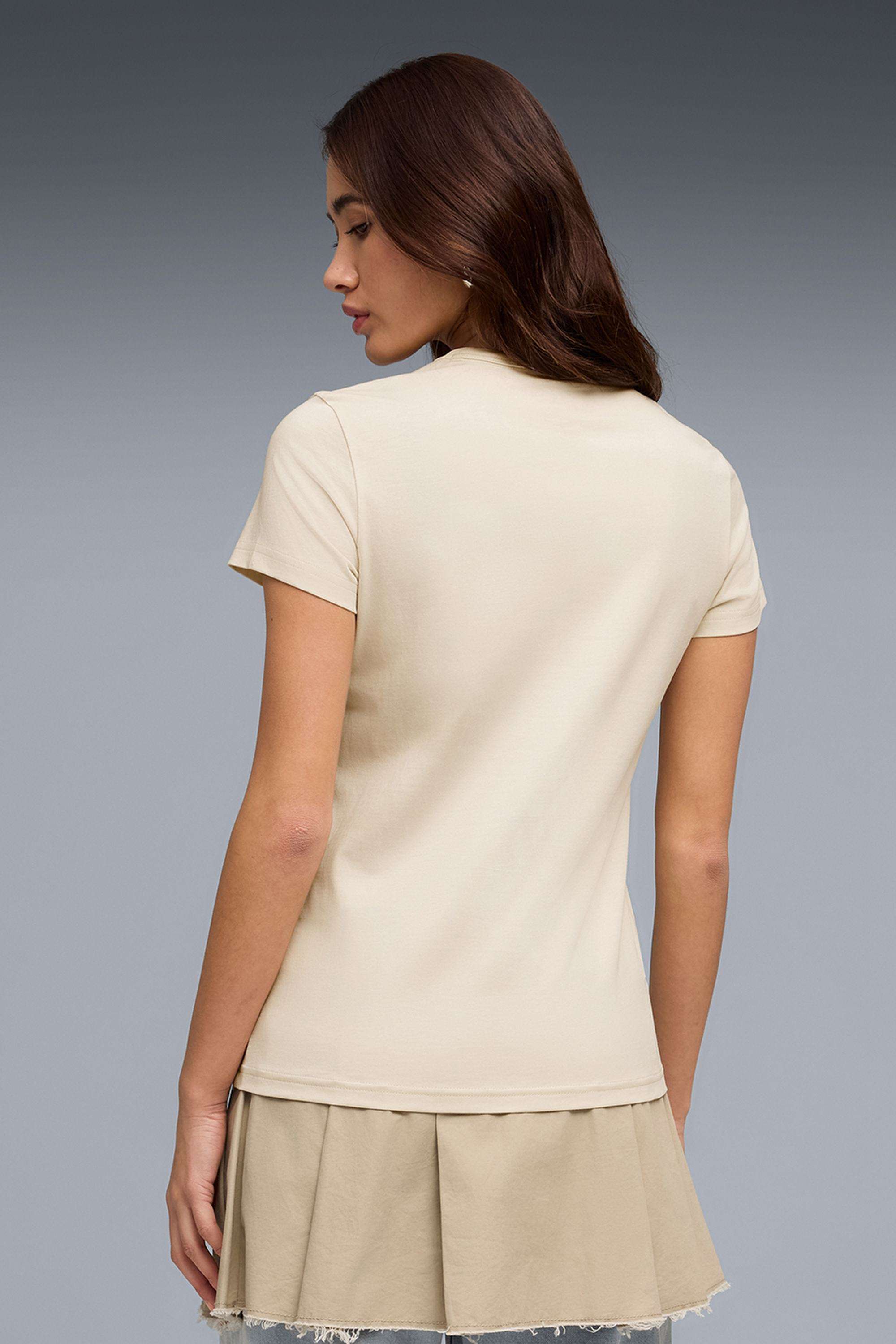 Solid-Cotton-Women-s-T-Shirt