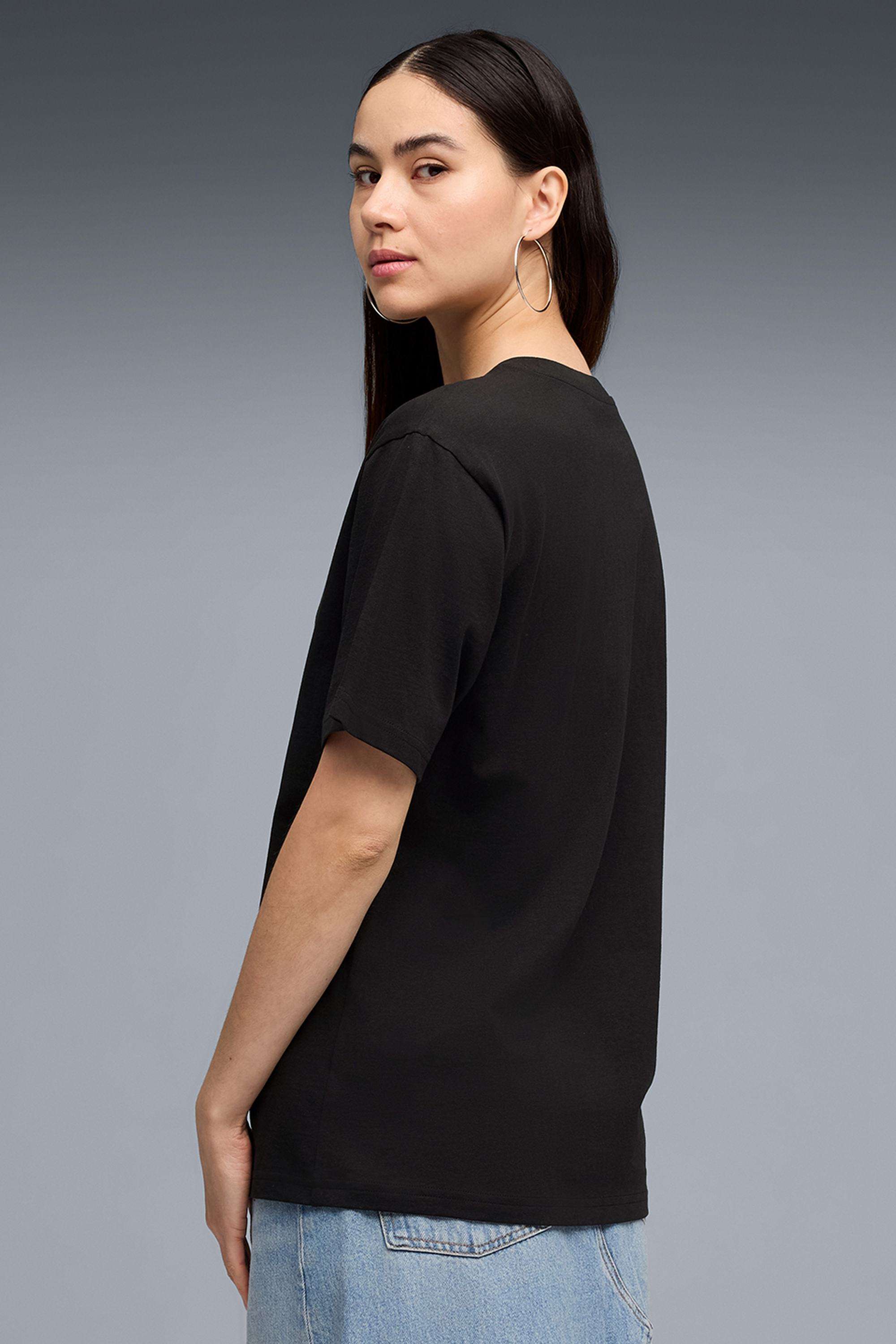 Solid-Cotton-Women-s-T-Shirt