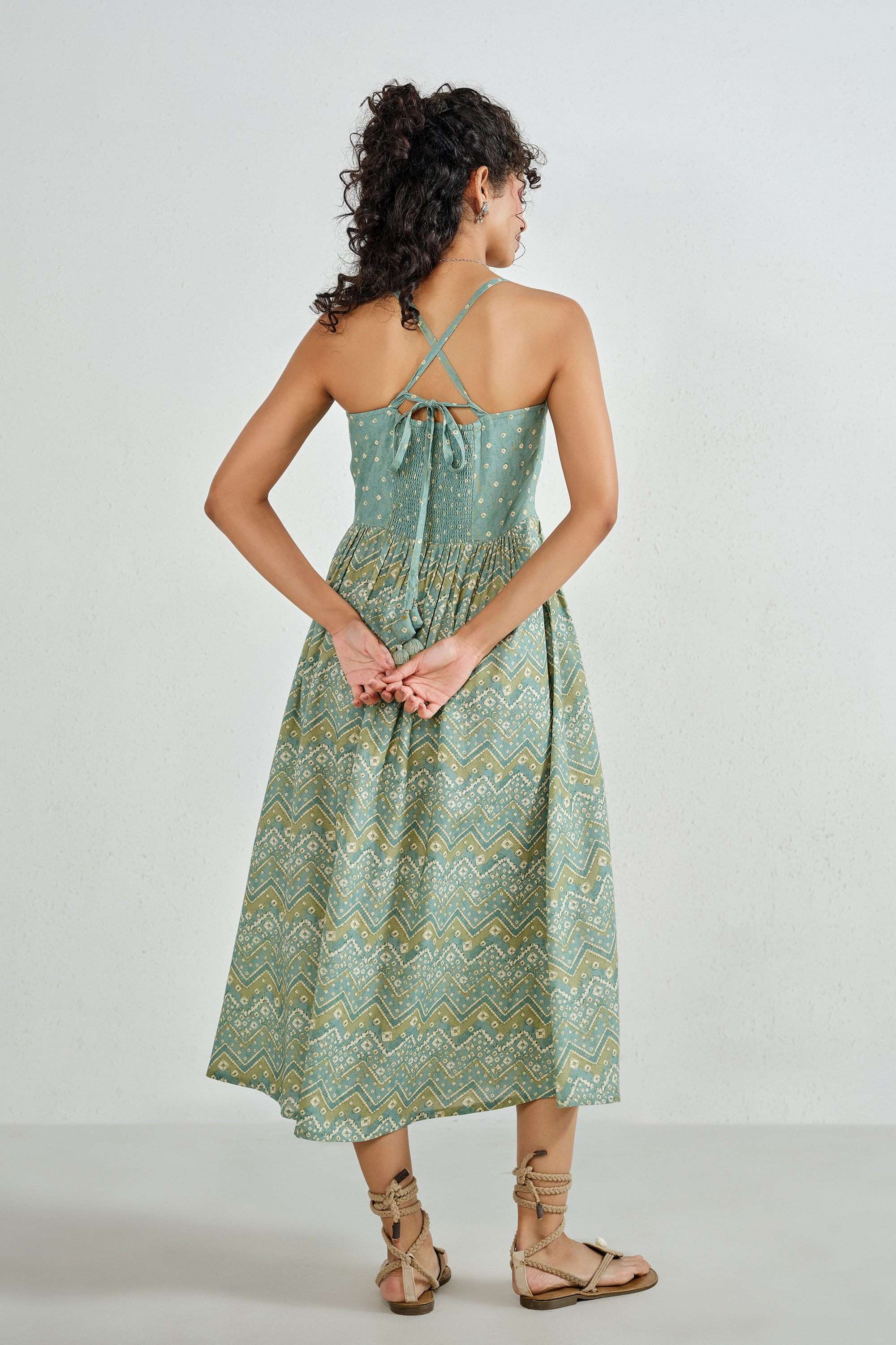 Printed-Square-Neck-Viscose-Women-s-Dress