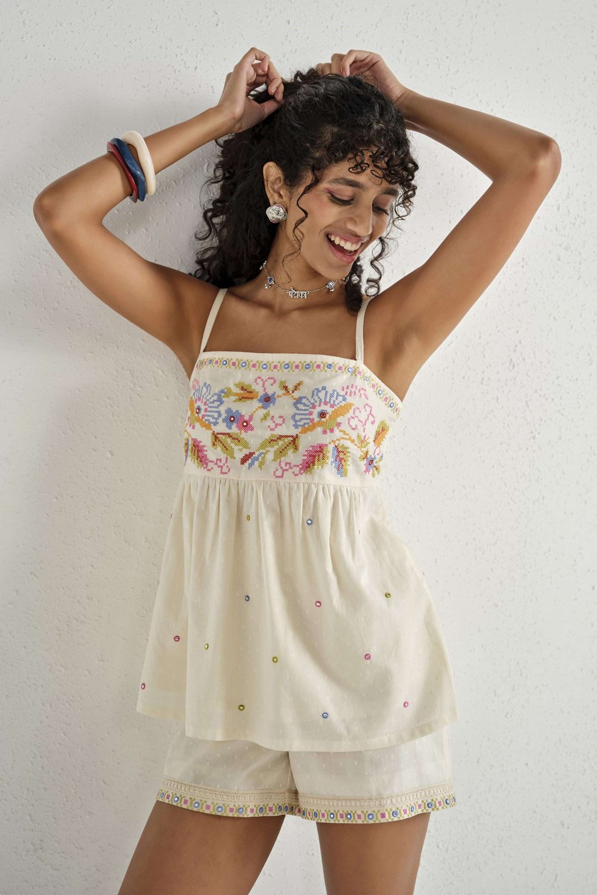 global desi Embellished Cotton Casual Wear Women's Co-Ord Set-picture-19