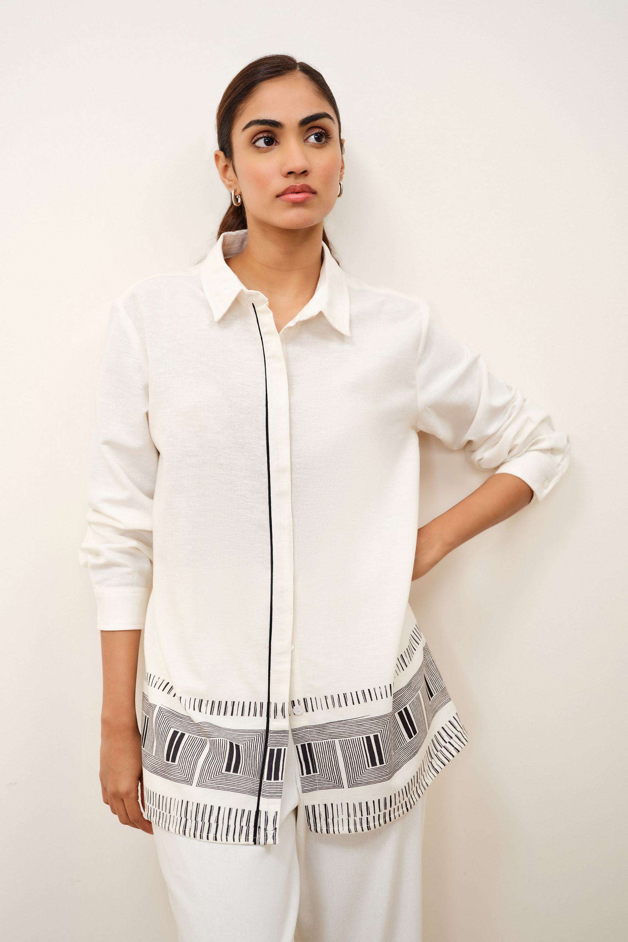 Solid-Blended-Fabric-Women-s-Shirt