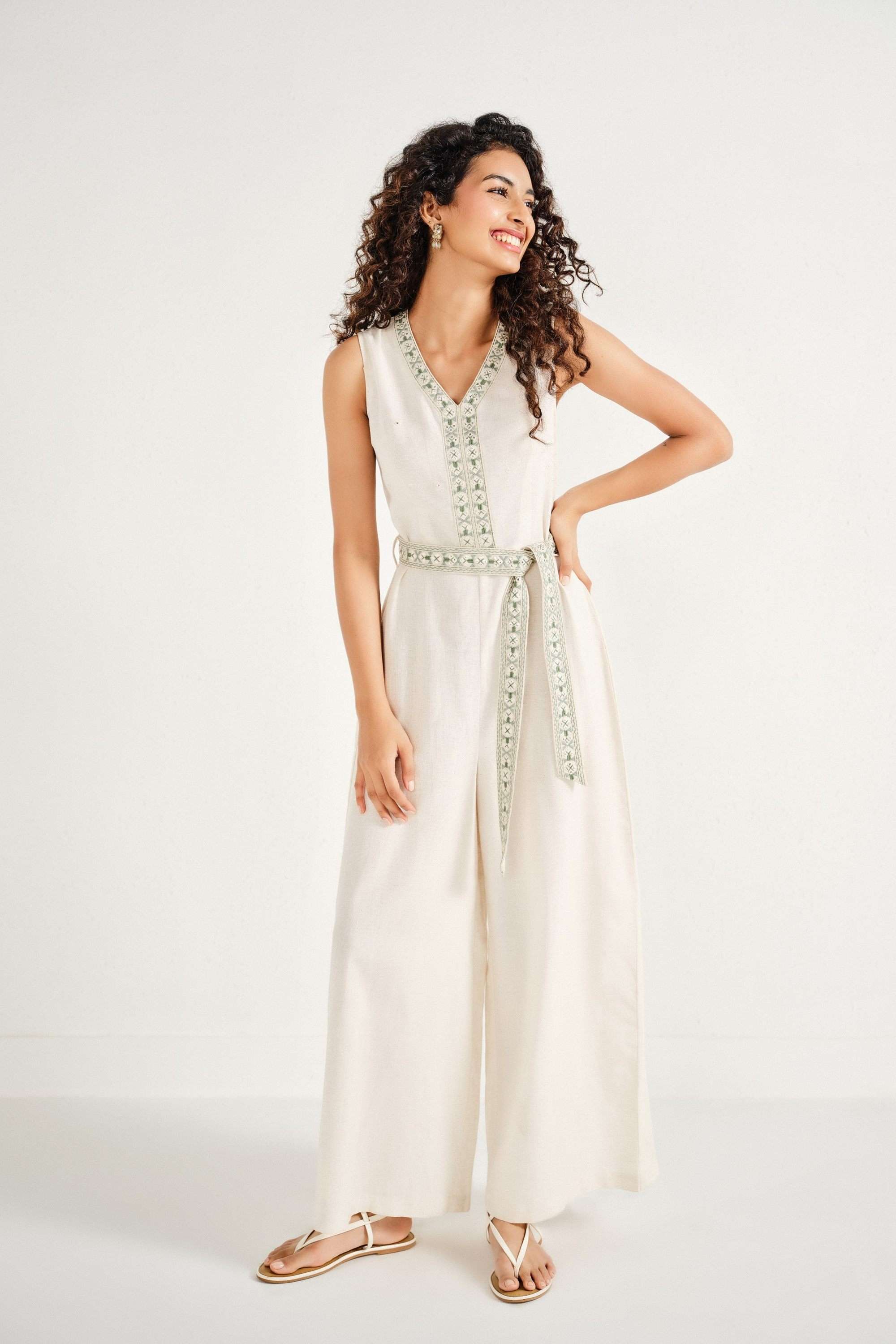 Solid-Sleeveless-Blended-Fabric-Women-s-Ankle-Length-Jumpsuit