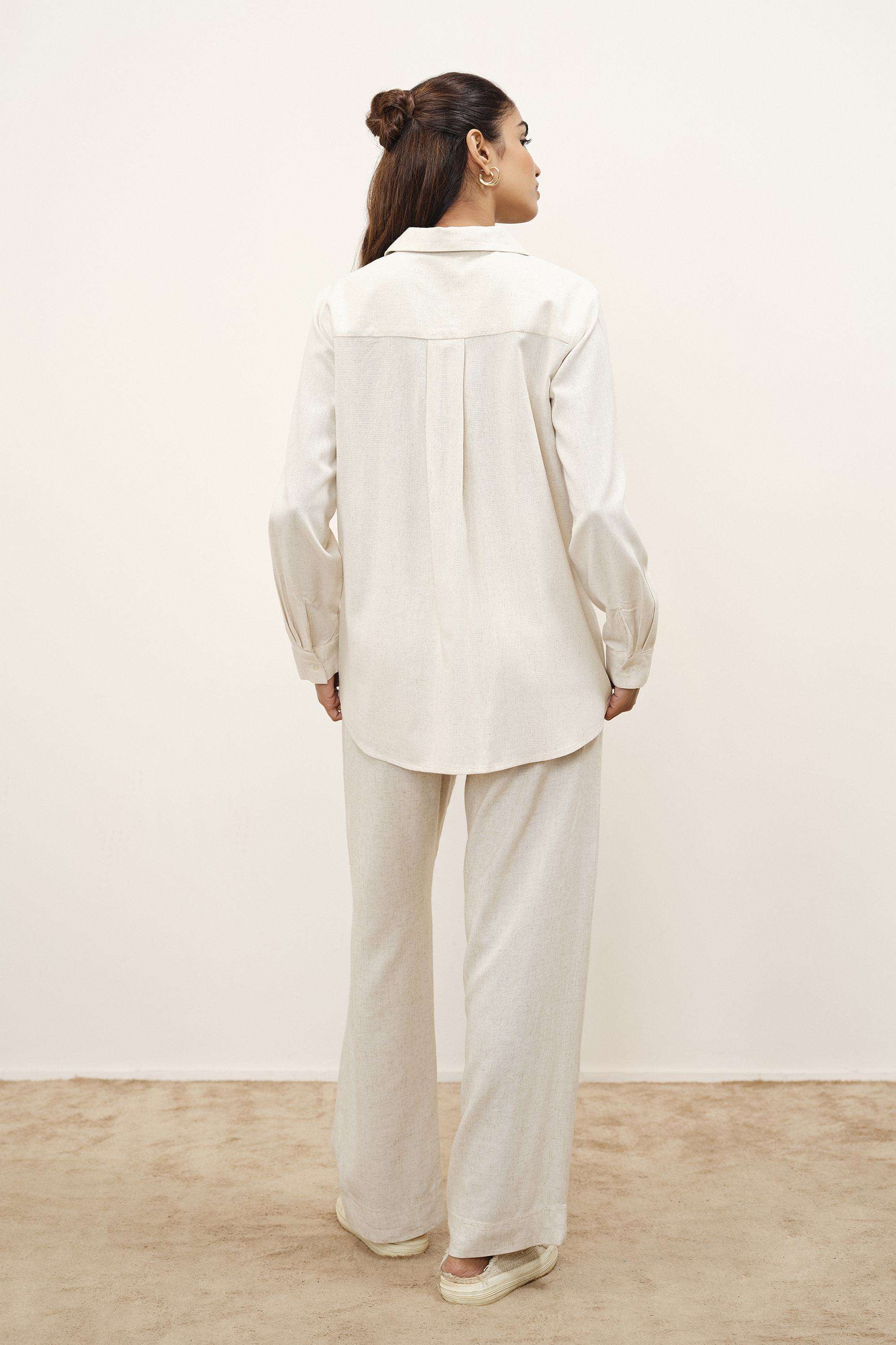 Solid-Blended-Fabric-Women-s-Shirt