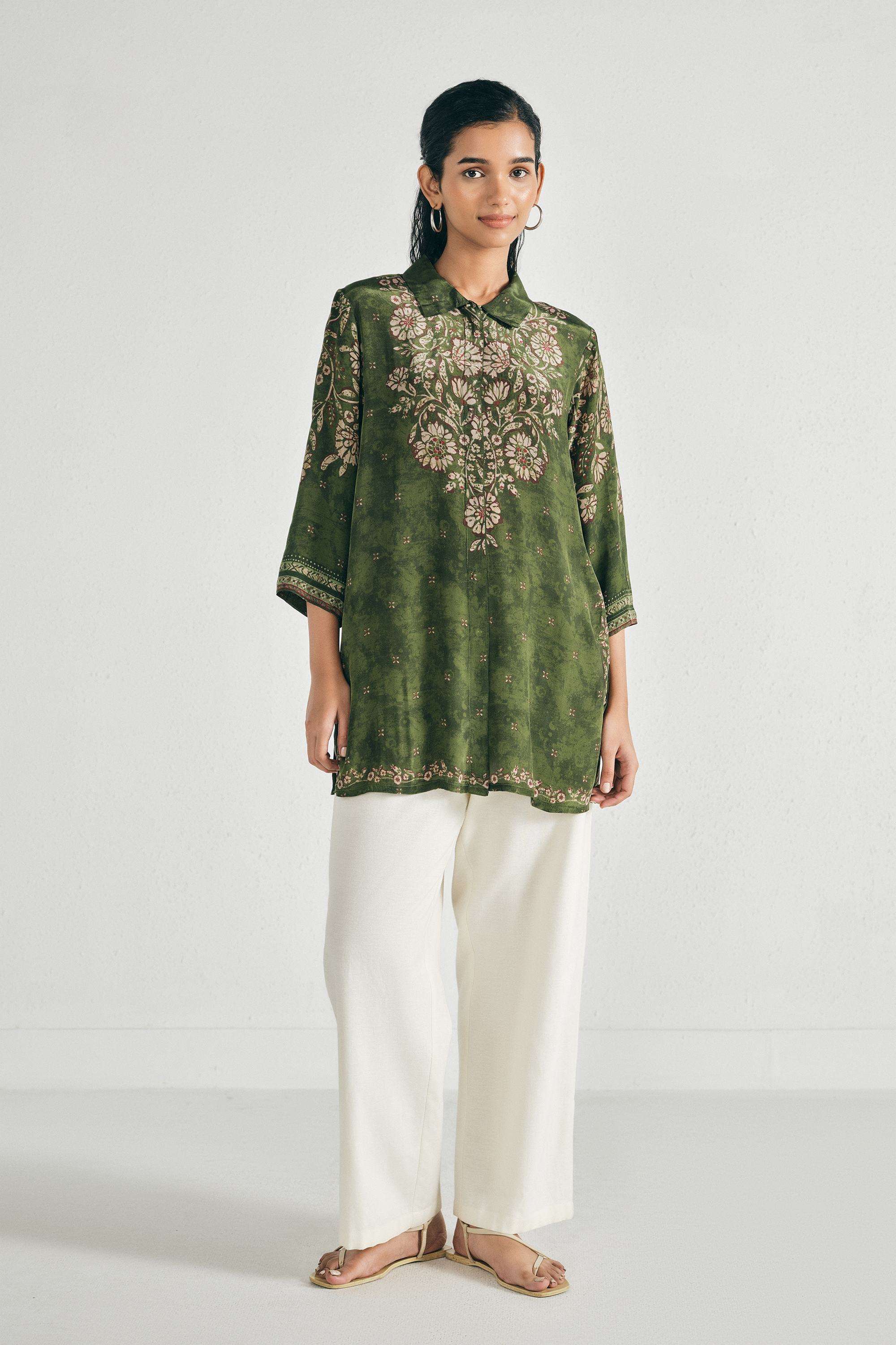Solid-Crepe-Women-s-Festive-Wear-Tunic