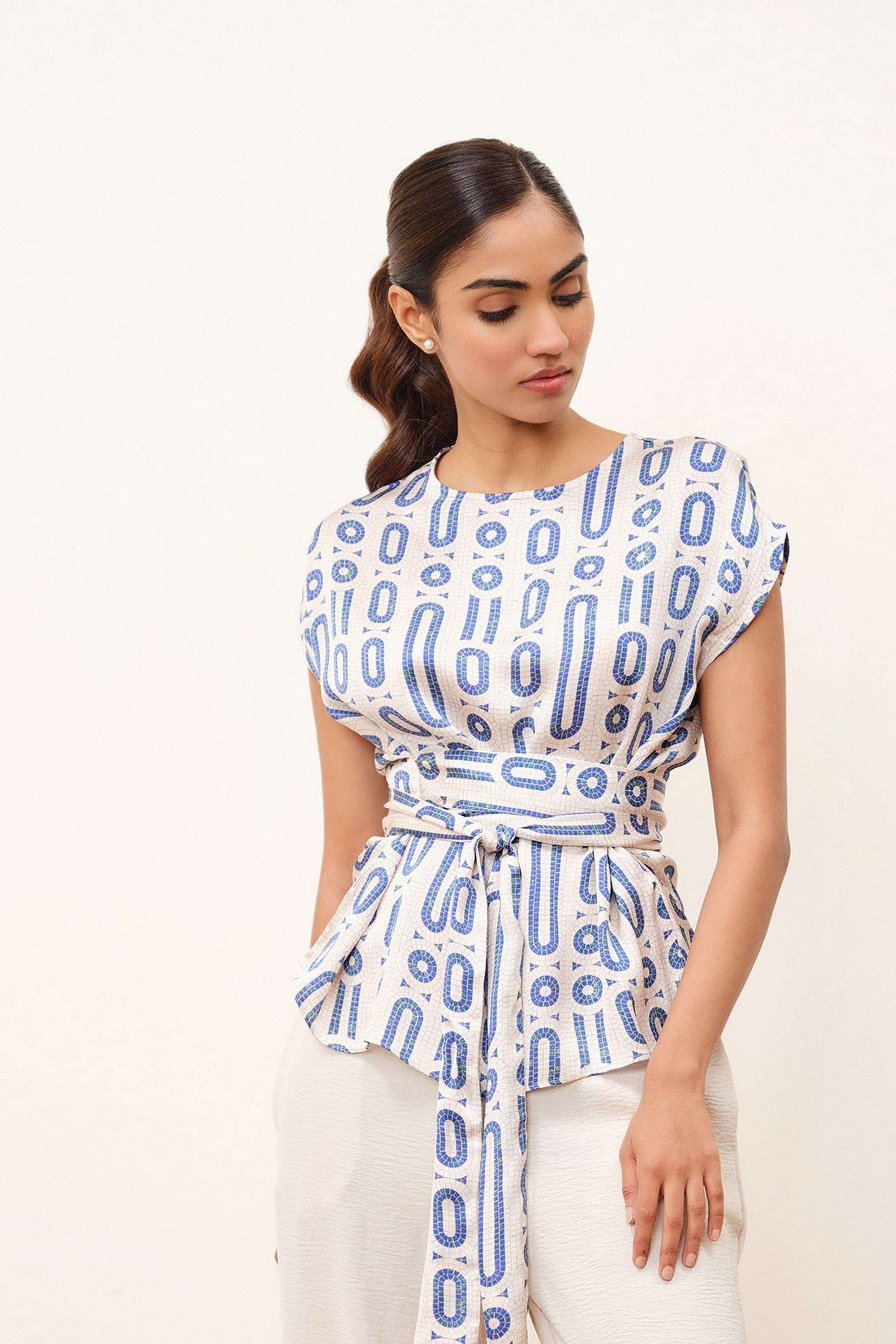 Solid-Blended-Fabric-Women-s-Top