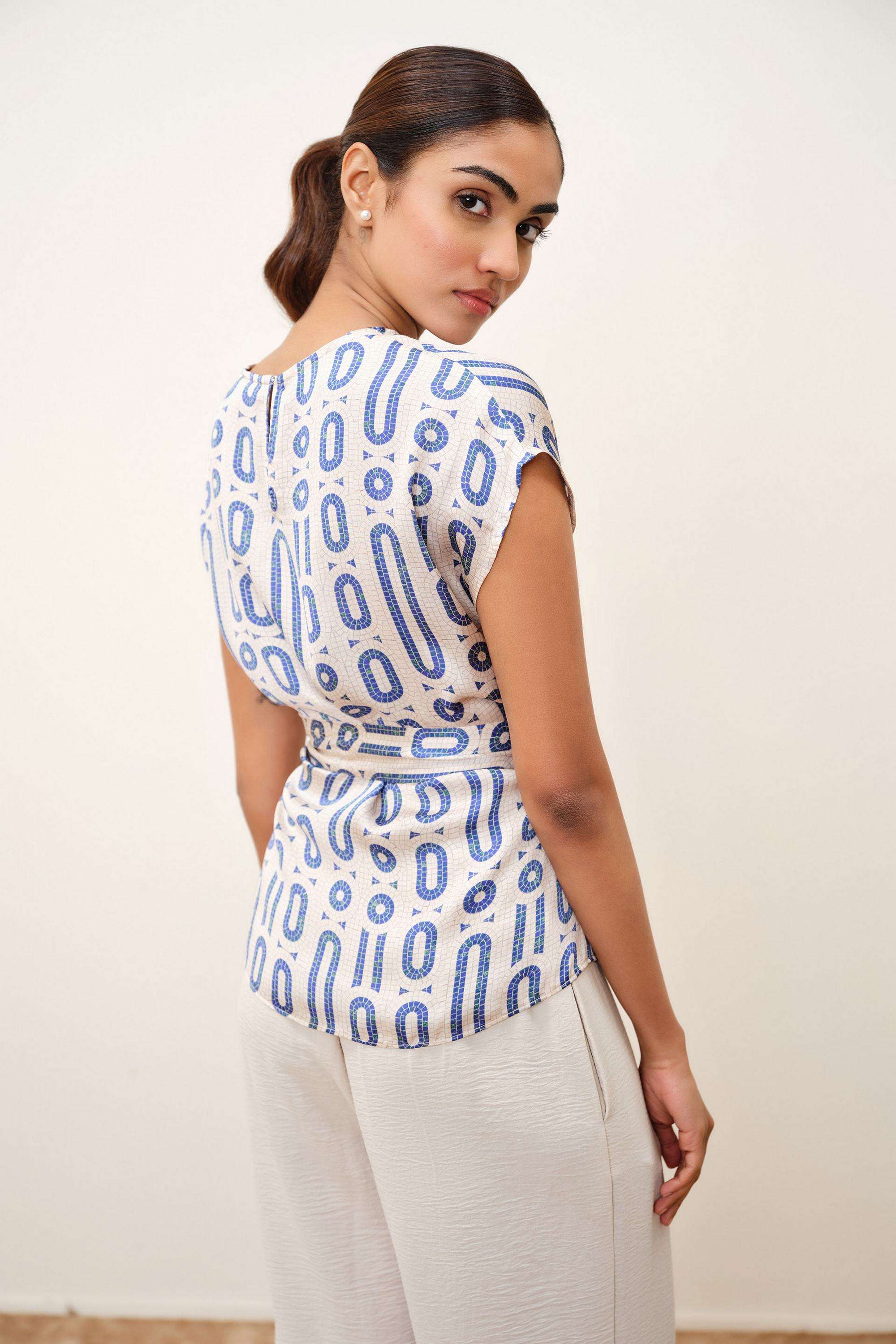 Solid-Blended-Fabric-Women-s-Top