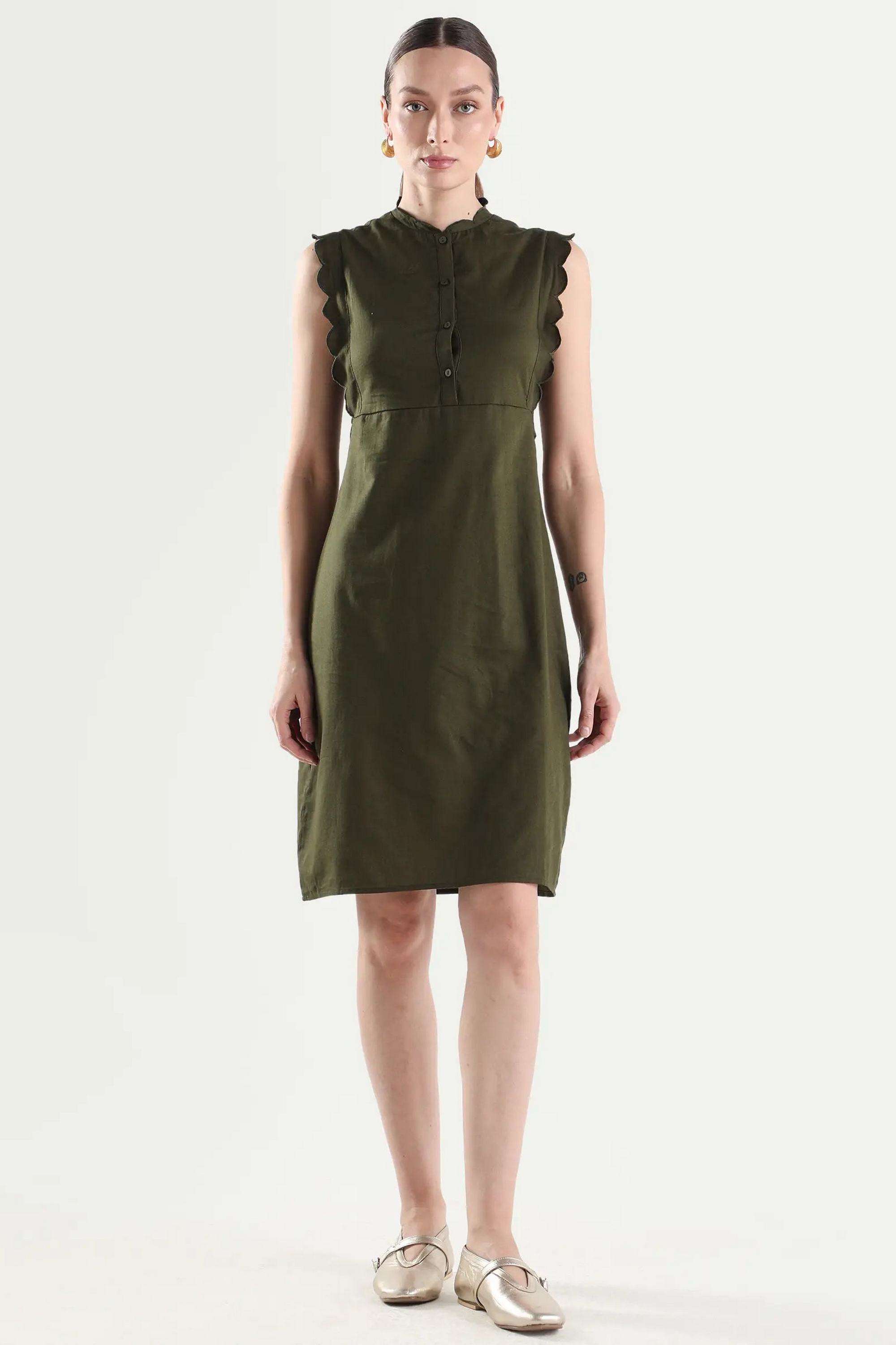 Solid-Cotton-Women-s-Dress