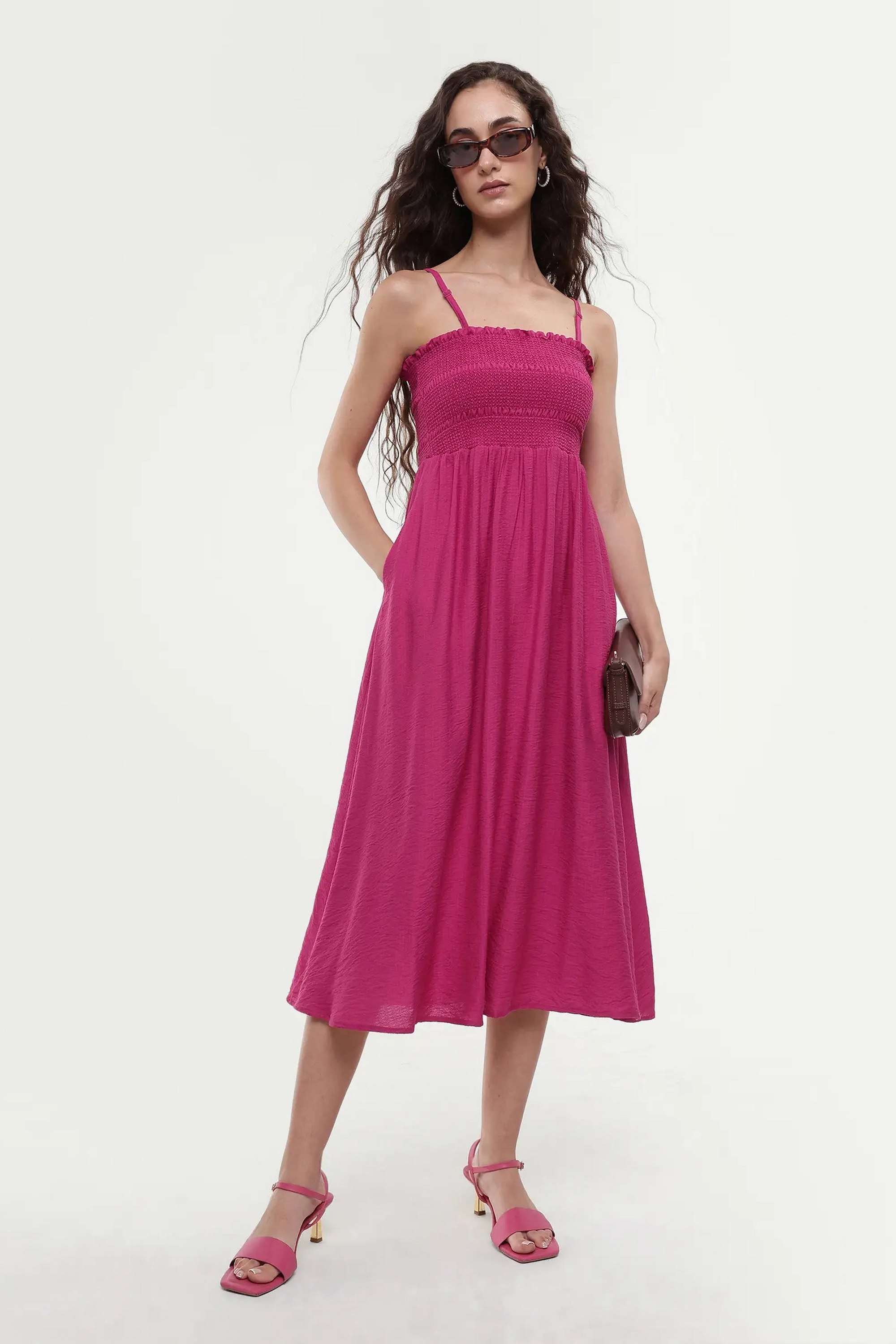 rareism Solid Viscose Relaxed Fit Women's Mini Dress-picture-39