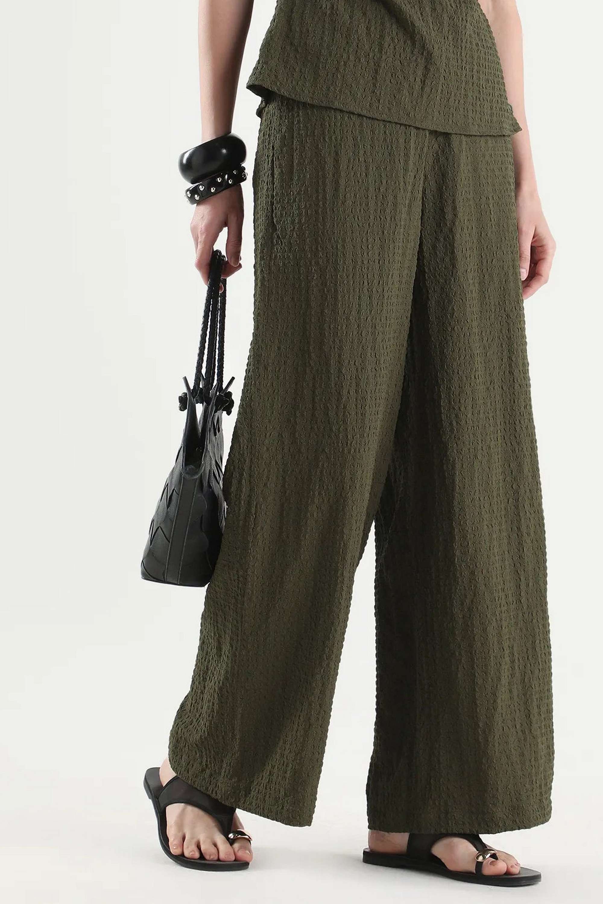 Solid-Relaxed-Fit-Polyester-Women-s-Casual-Wear-Trousers