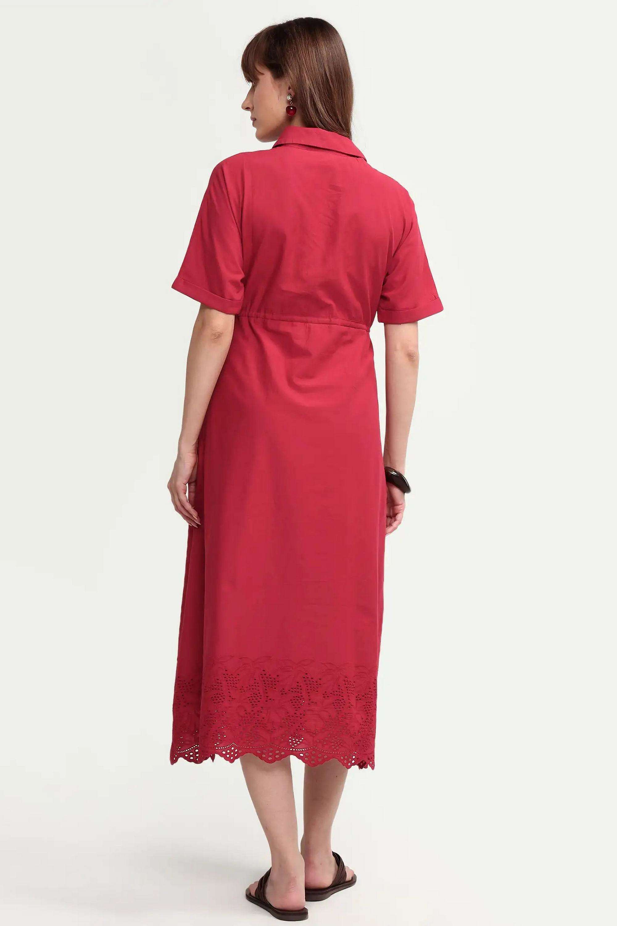 Solid-Blended-Fabric-Women-Dress