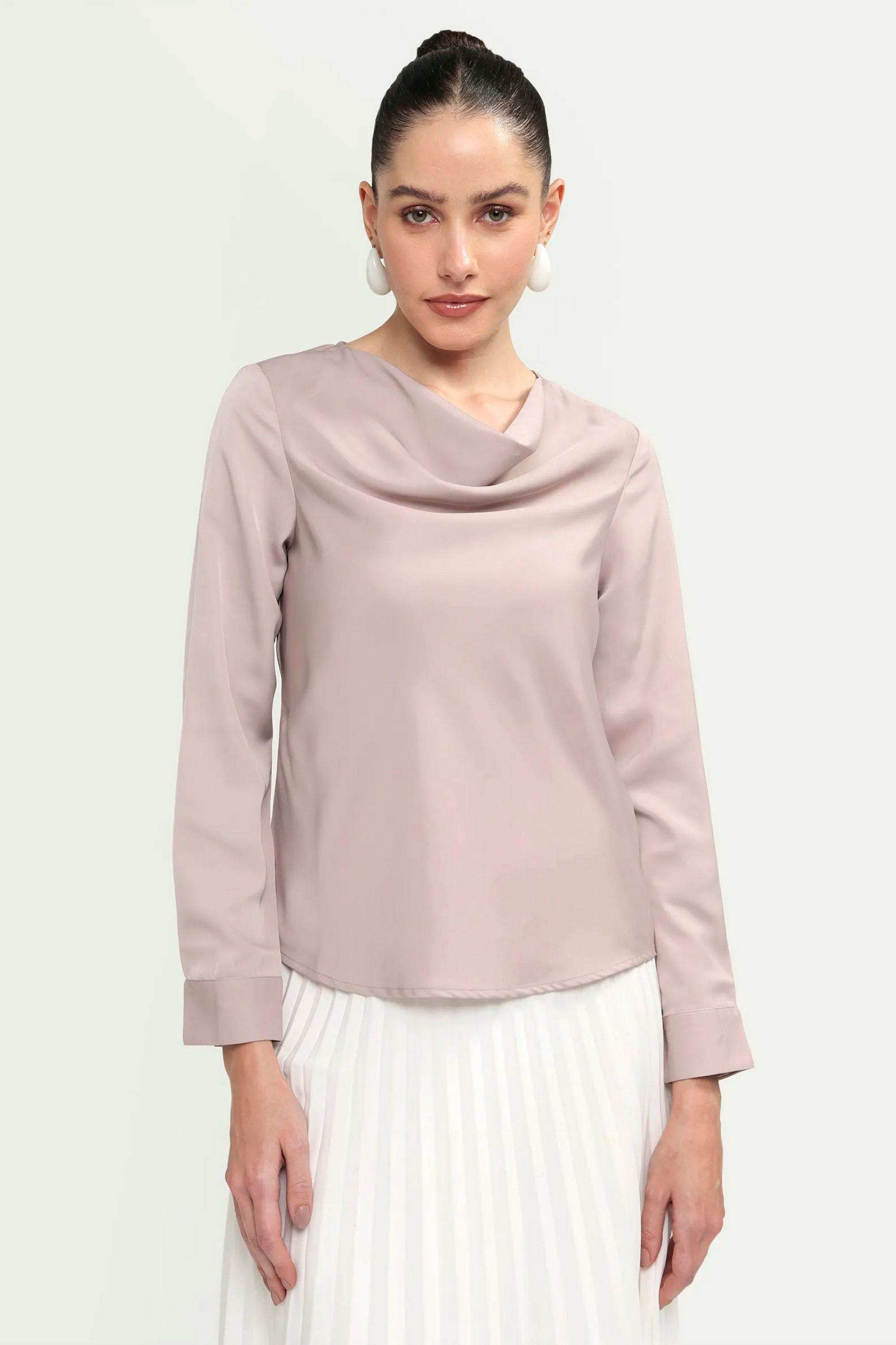 Solid-Blended-Fabric-Women-s-Top
