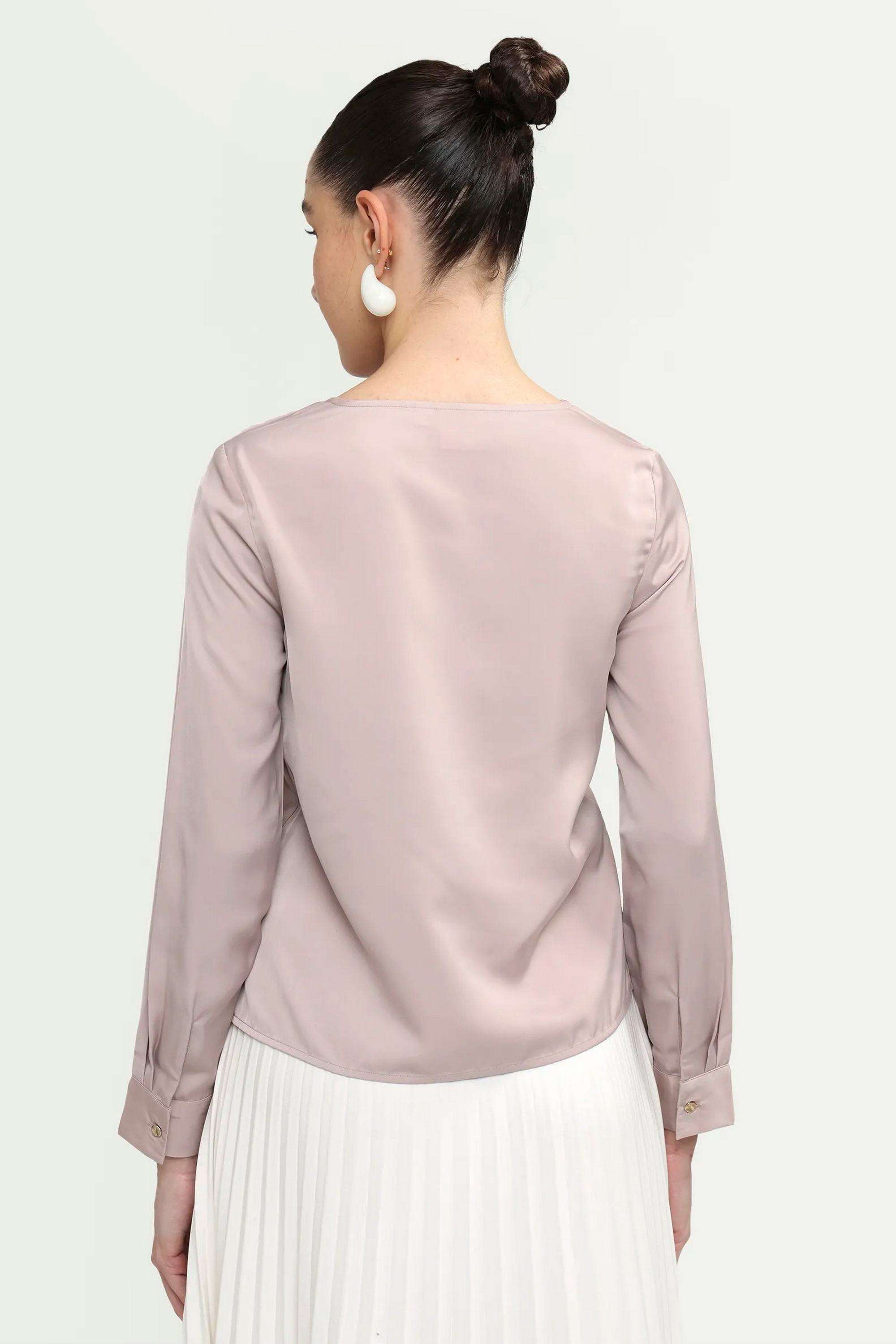 Solid-Blended-Fabric-Women-s-Top