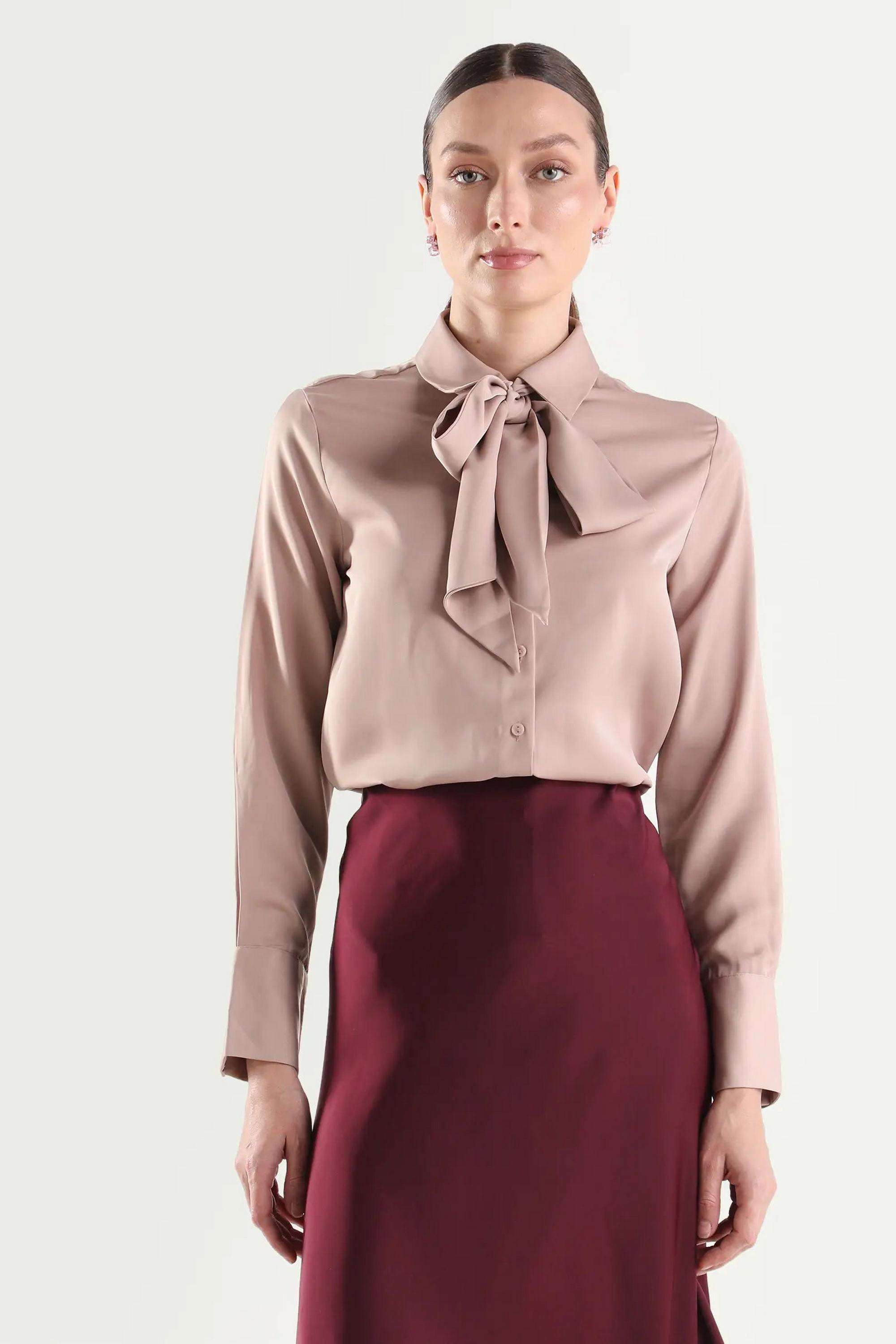 Solid-Blended-Fabric-Women-s-Shirt