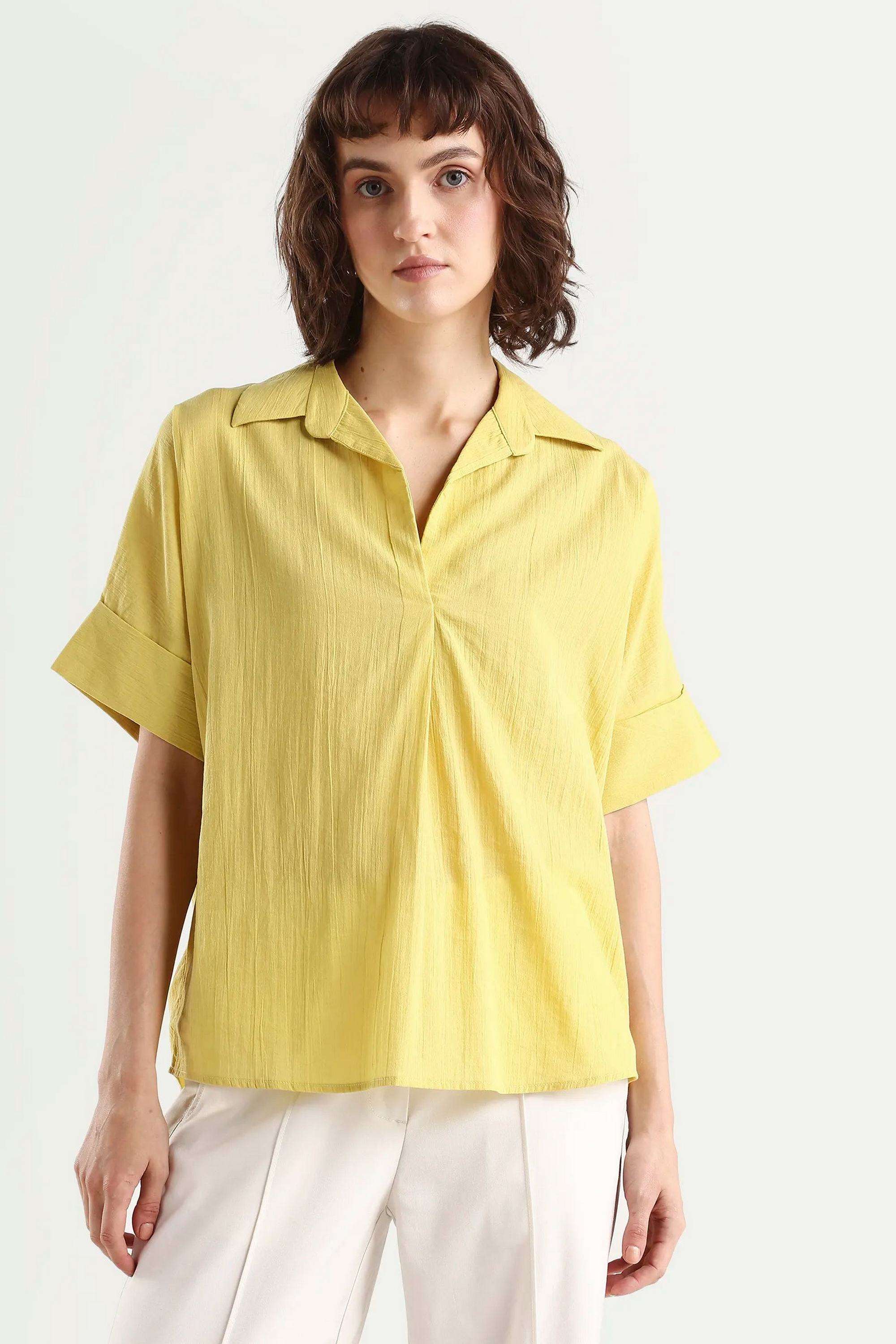 Solid-Cotton-Women-s-Top