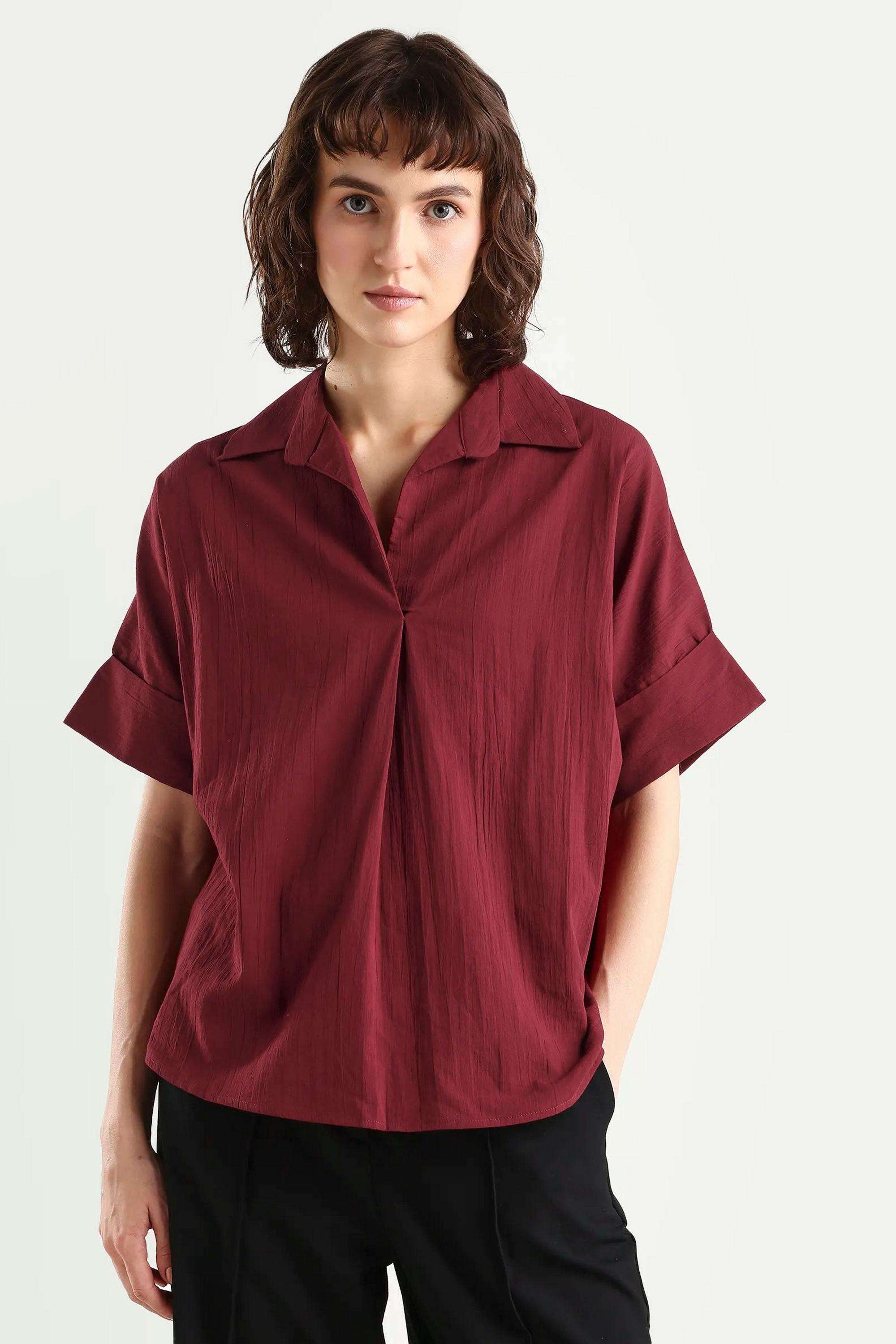 Solid-Cotton-Women-s-Top