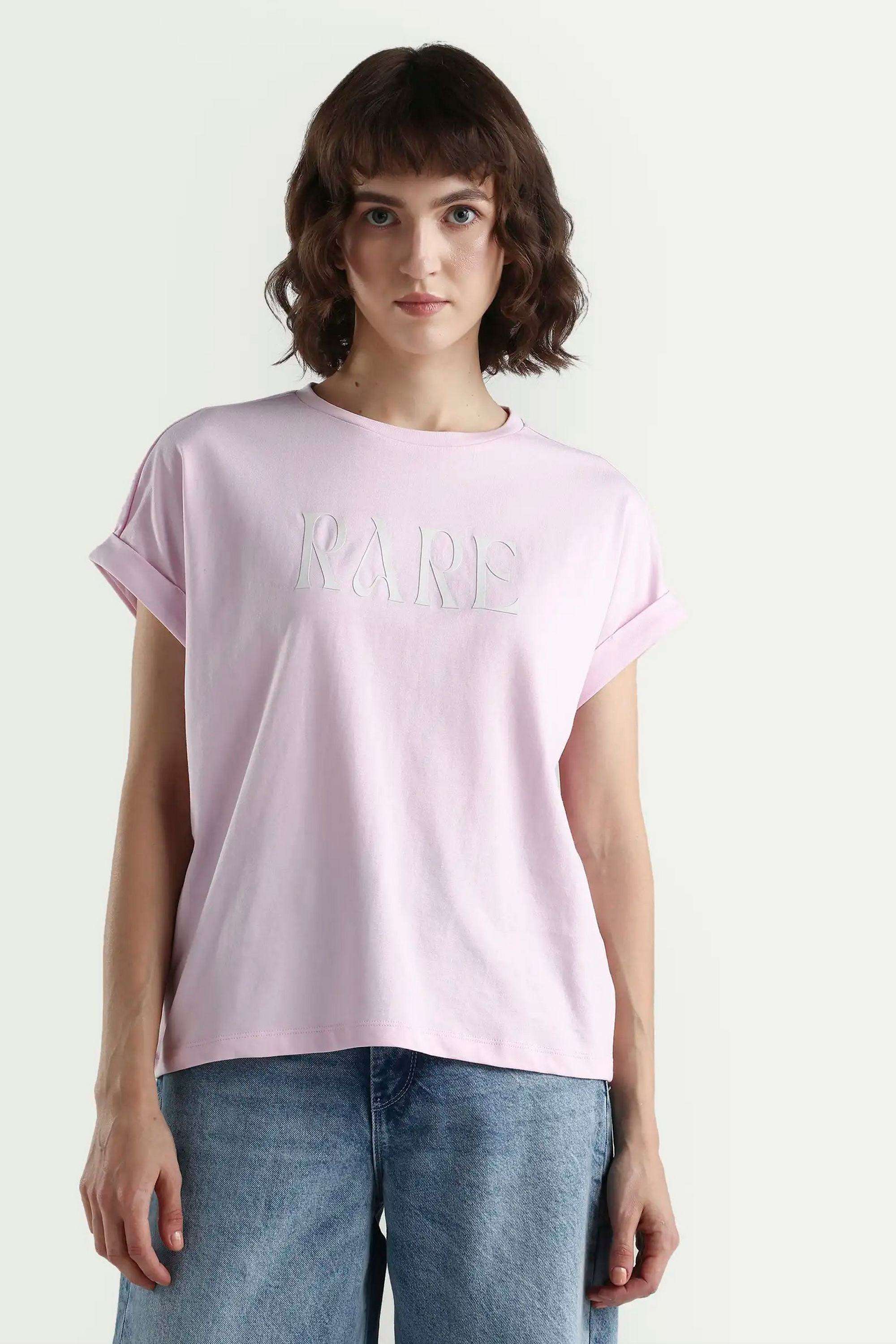 Solid-Blended-Fabric-Women-s-T-Shirt