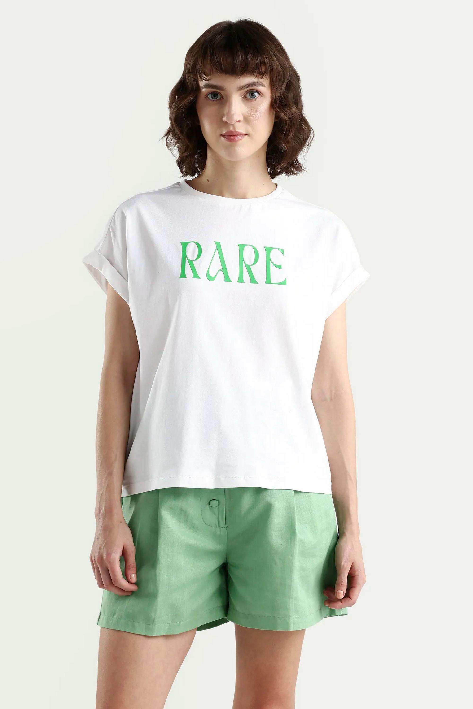 Solid-Blended-Fabric-Women-s-T-Shirt