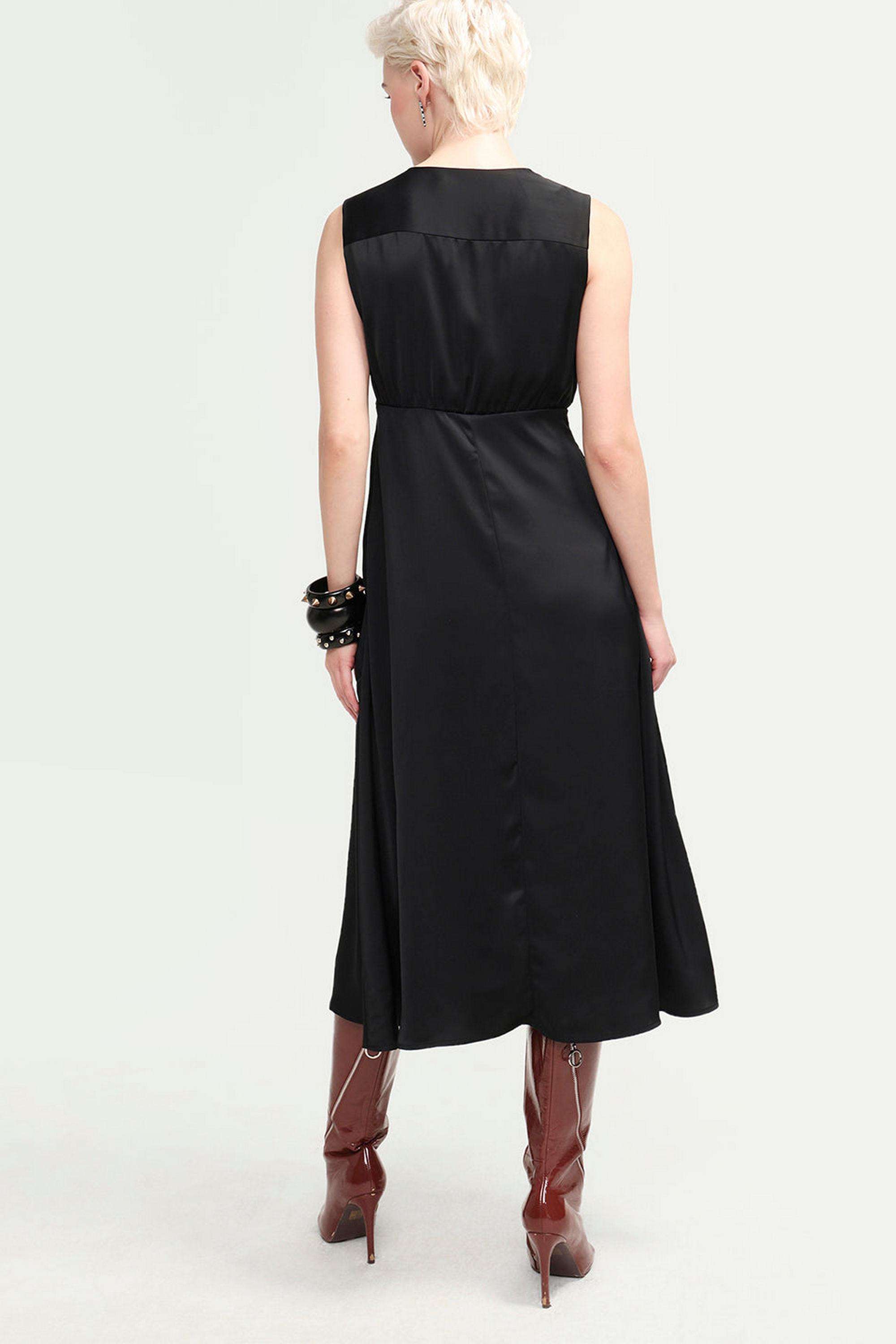 Solid-Blended-Fabric-Women-Dress
