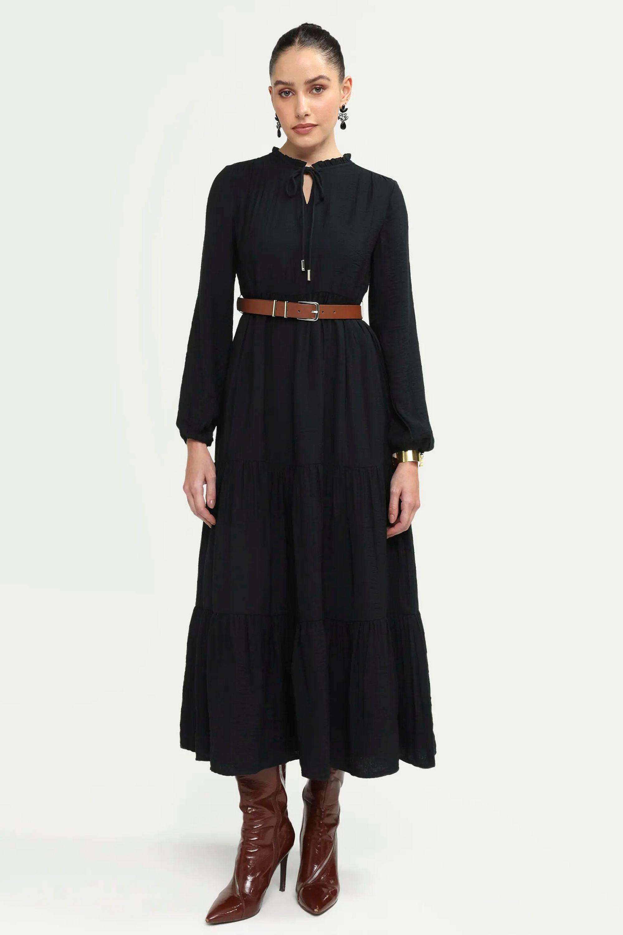 Solid-Viscose-Women-s-Dress