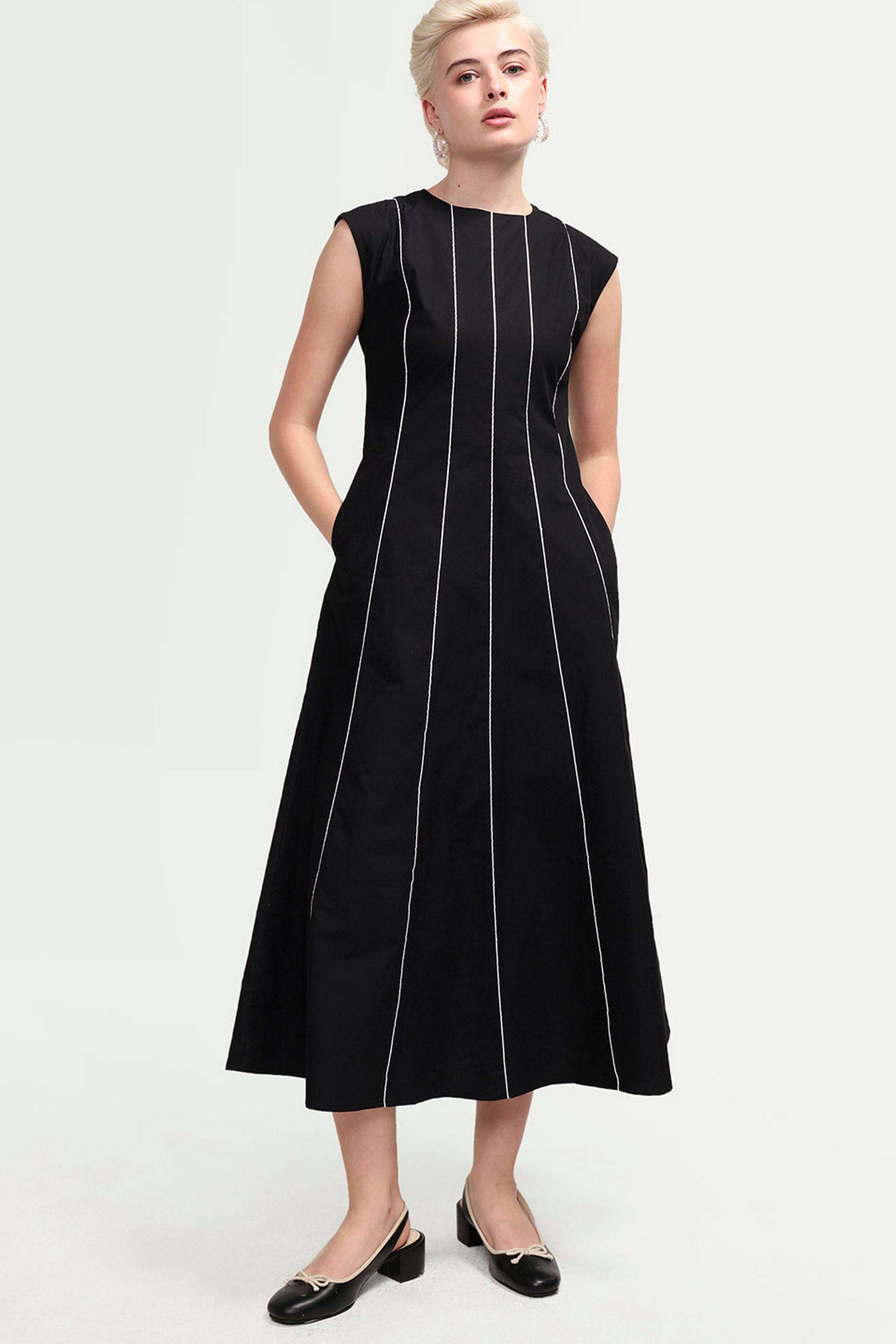 Solid-Cotton-Women-s-Dress