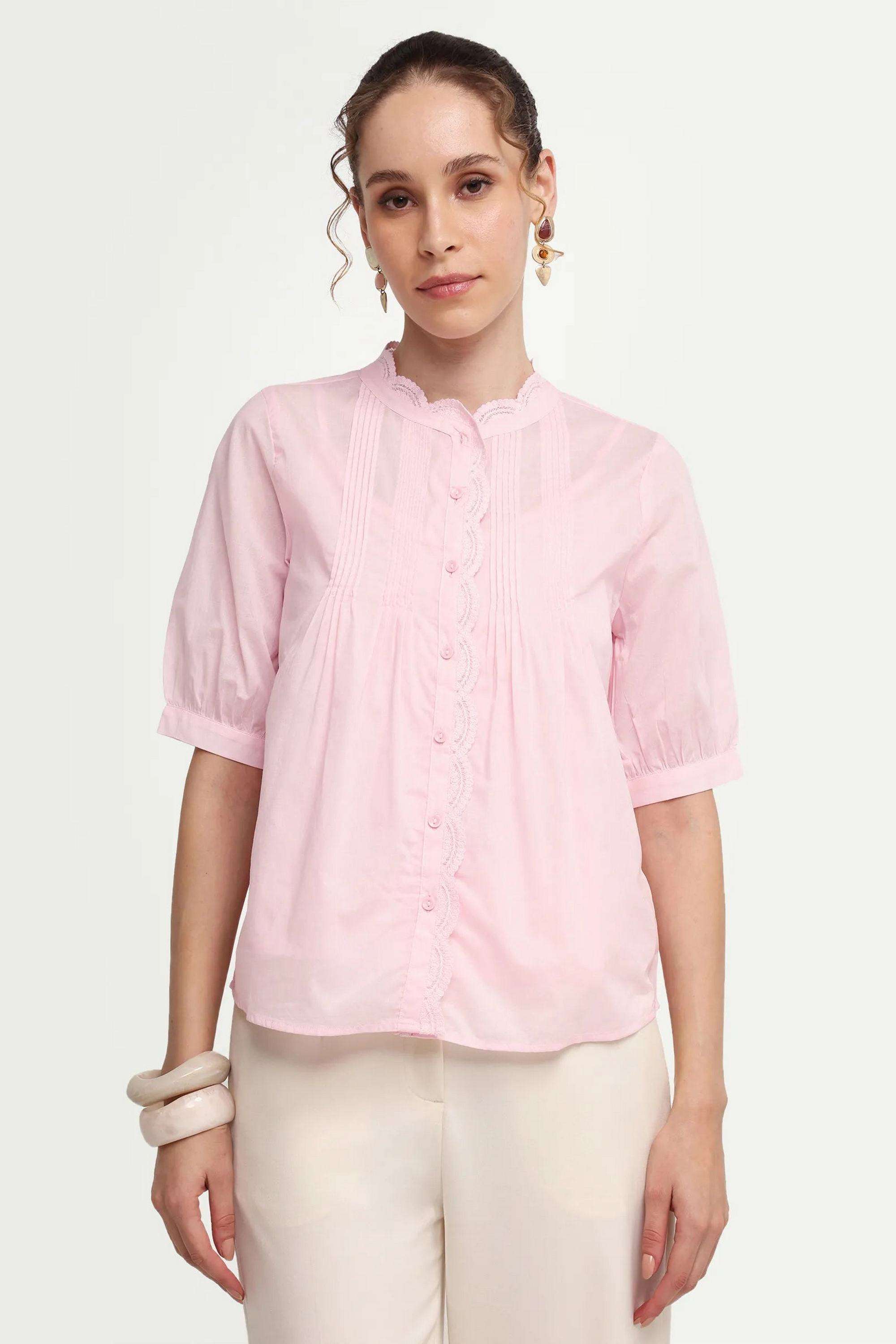 Solid-Cotton-Women-s-Top