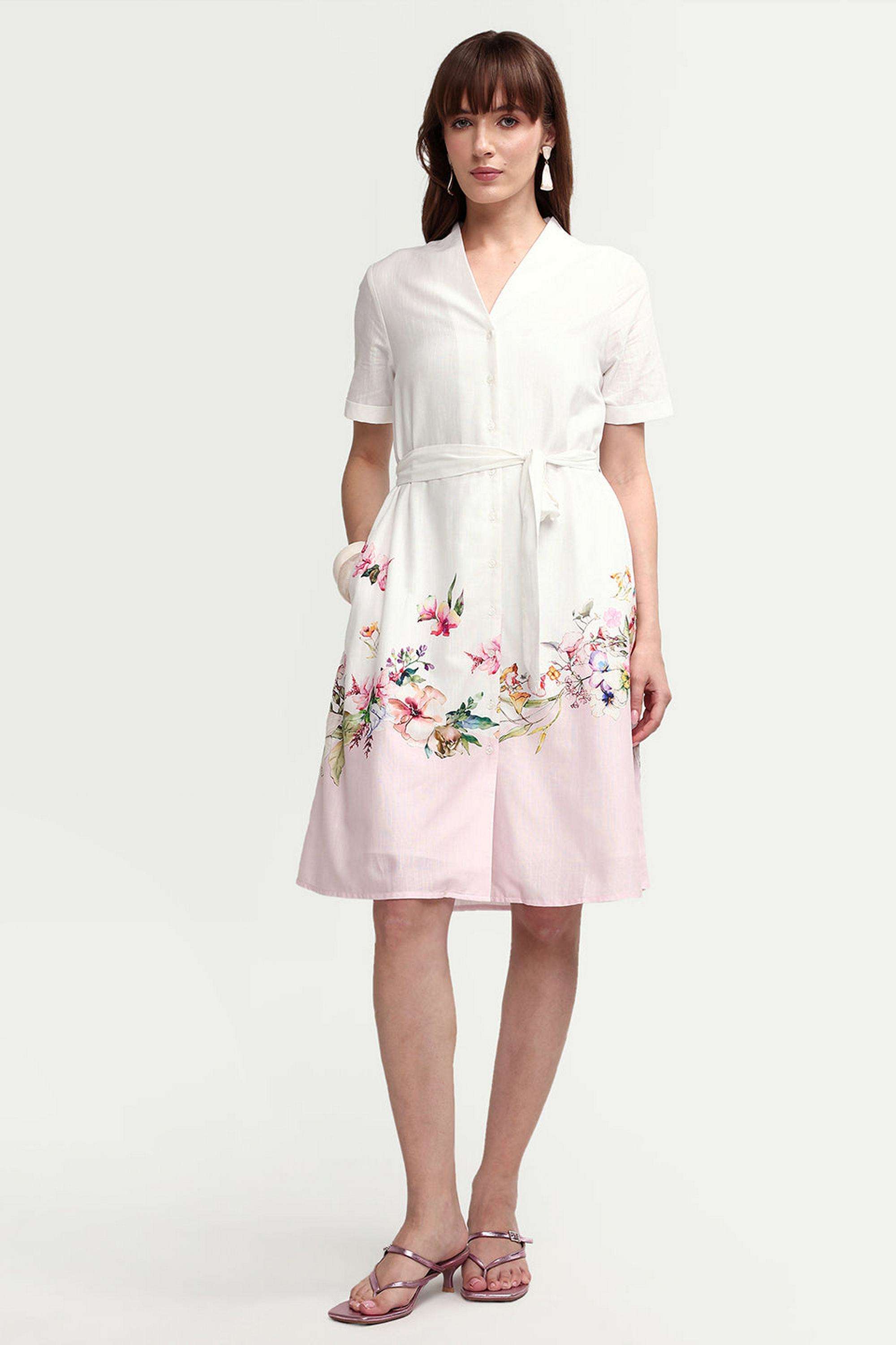 Solid-Blended-Fabric-Women-Dress