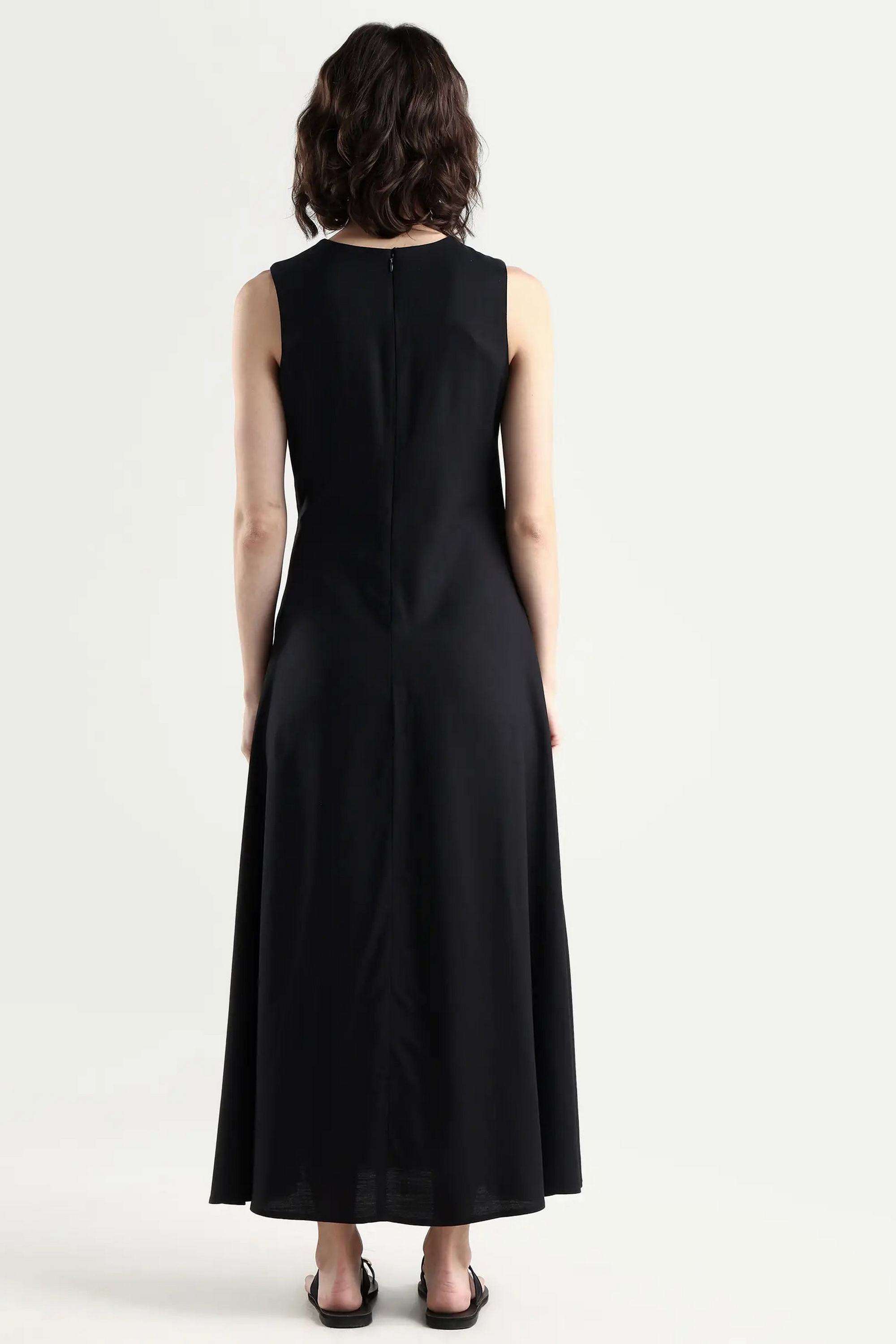 Solid-Blended-Fabric-Women-Dress