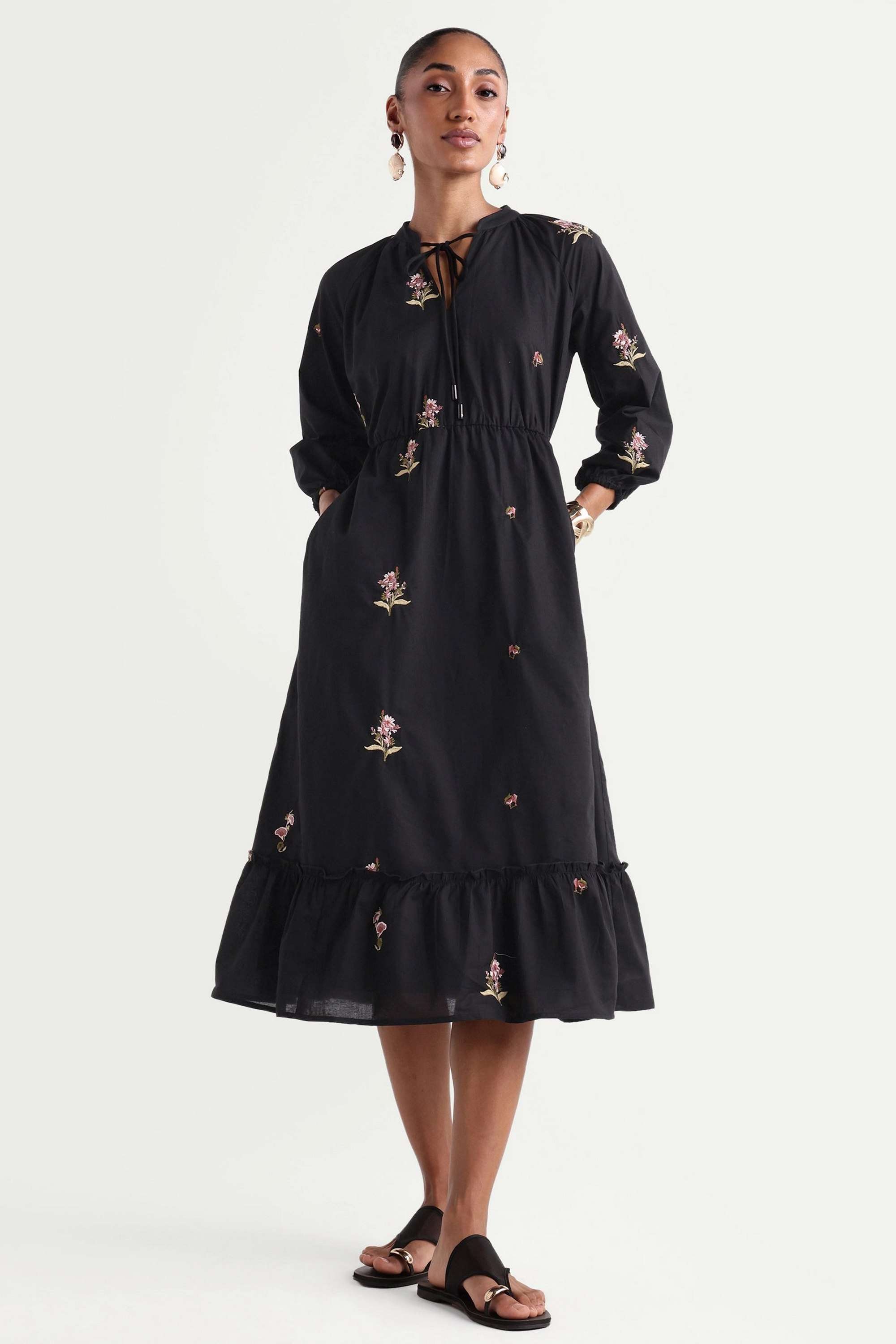 rareism Solid Viscose Relaxed Fit Women's Mini Dress-picture-25