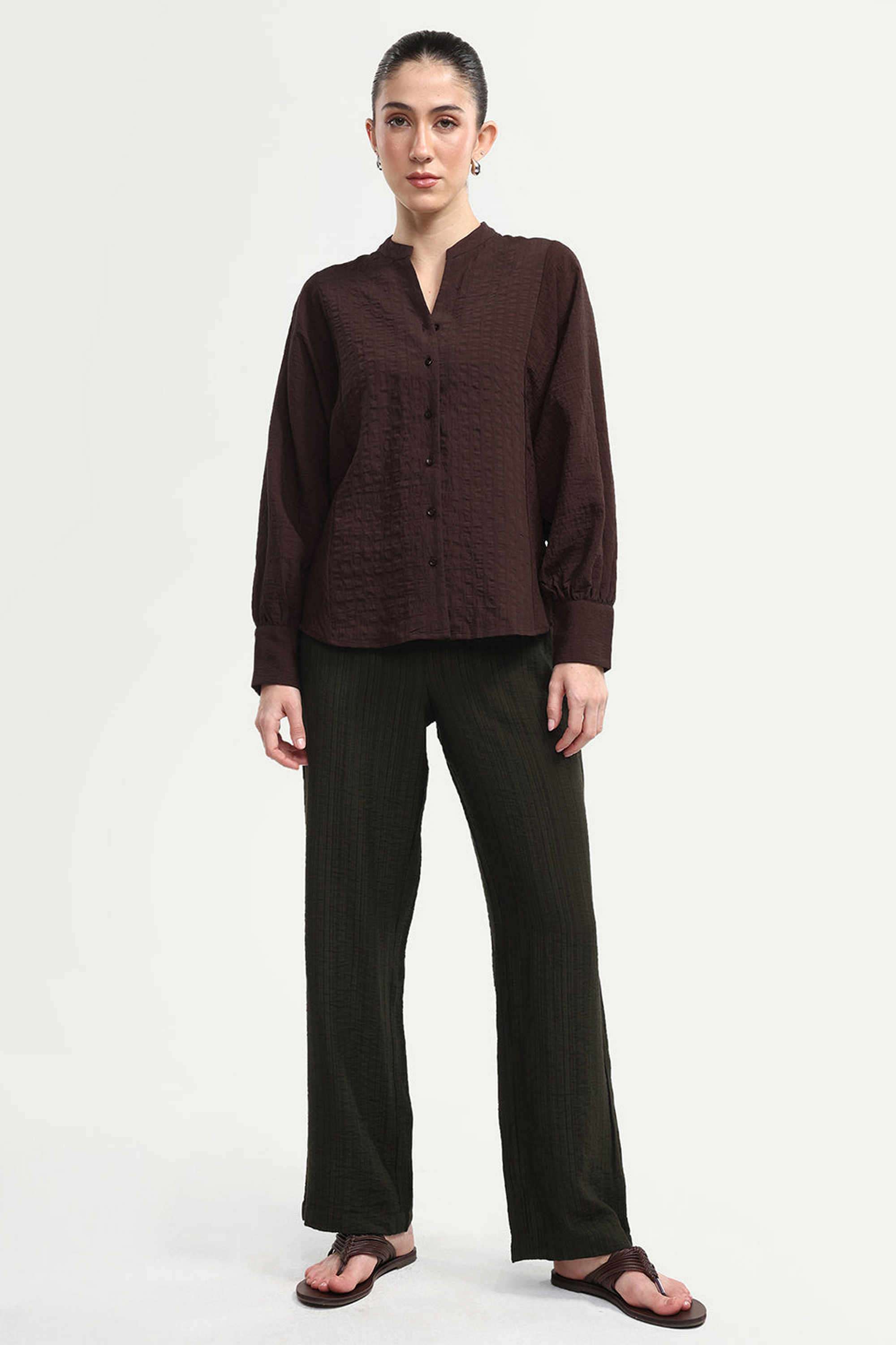 rareism Solid Relaxed Fit Viscose Women's Casual Trousers-picture-11